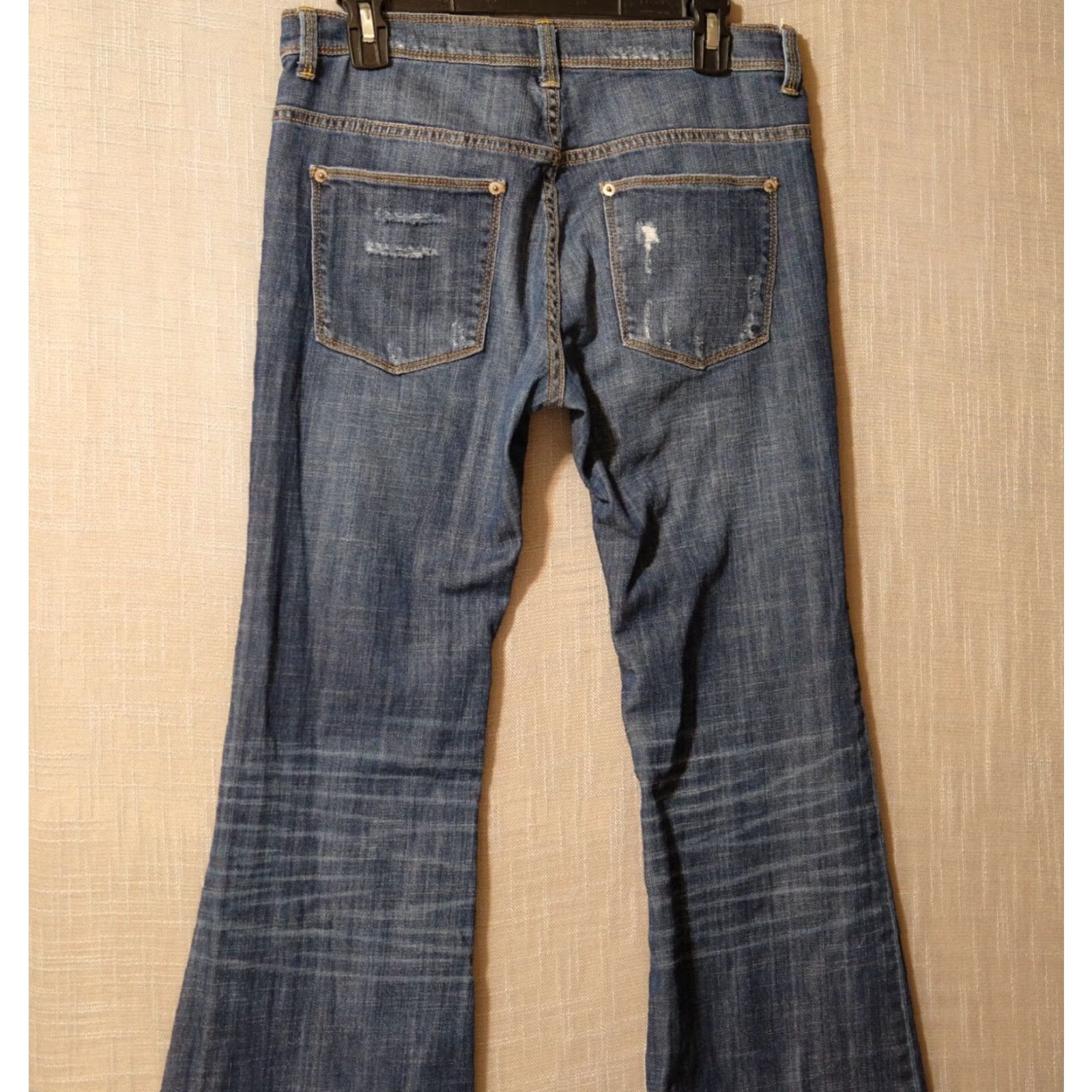 Vintage VINTAGE UEC London Jeans Distressed Blue Flared Women's 6 W31-1/2 x L35 #H59-45 Size 28" / US 6 / IT 42 - 6 Thumbnail