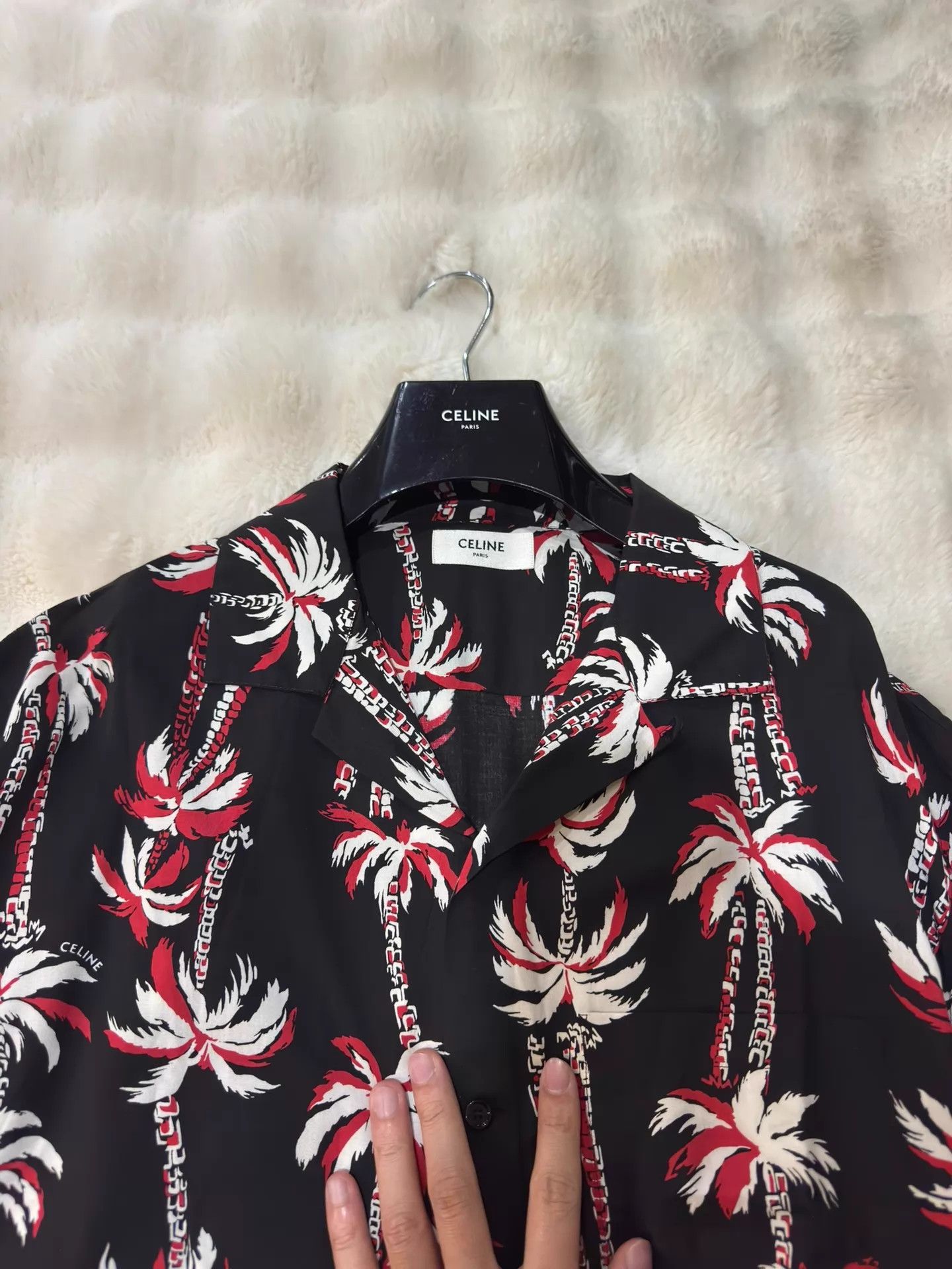 Celine CELINE Short-Sleeve Shirt Coconut Tree Size 41 NWT Size US L / EU 52-54 / 3 - 4 Thumbnail