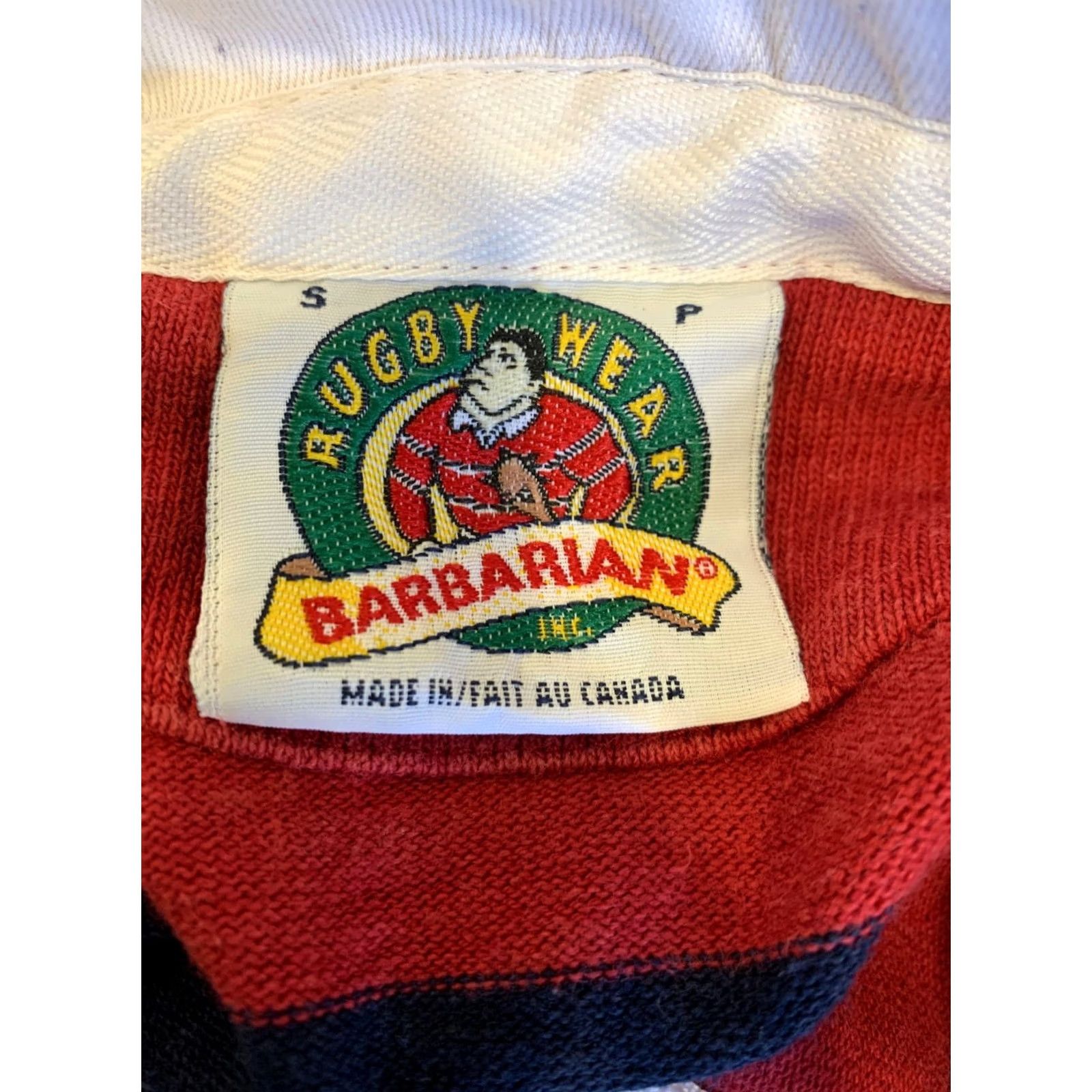 Barbarian Barbarian Rugby Wear Shirt Mens S Red Navy Striped Canada Cotton Rugby #126 Size US S / EU 44-46 / 1 - 3 Thumbnail