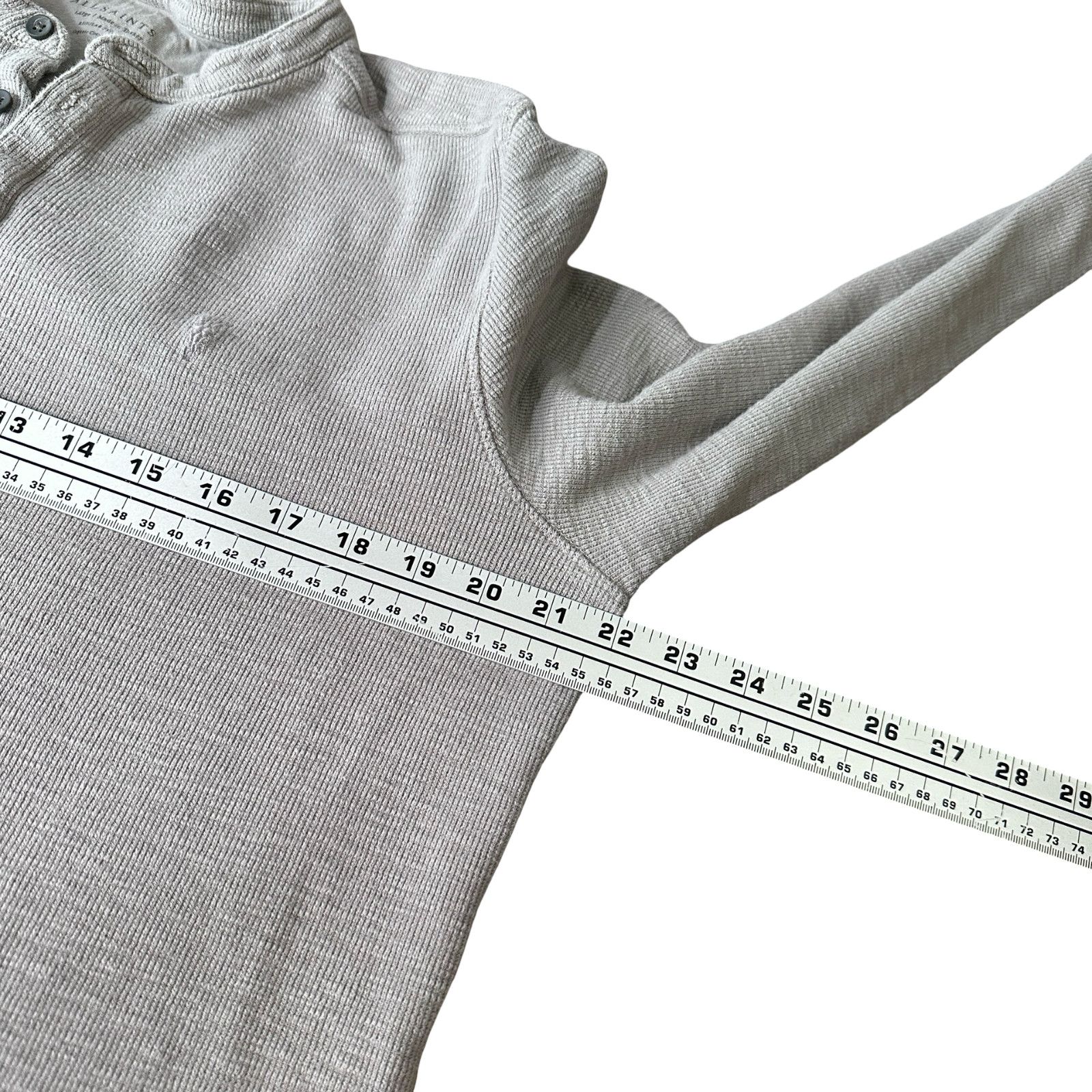 Allsaints AllSaints Muse Thermal Henley Shirt Men’s L Gray Long Sleeve Size US L / EU 52-54 / 3 - 9 Thumbnail