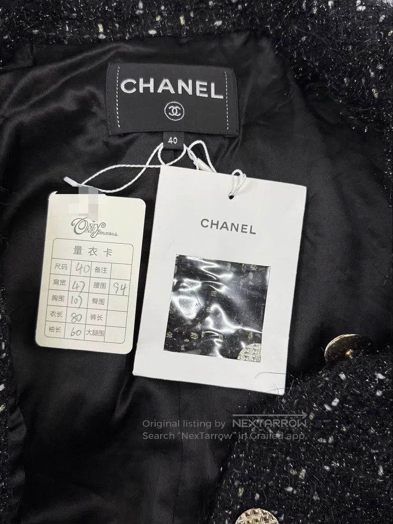 Chanel Chanel Autumn and Winter Handicraft Workshop Black Silver Size S / US 4 / IT 40 - 4 Thumbnail