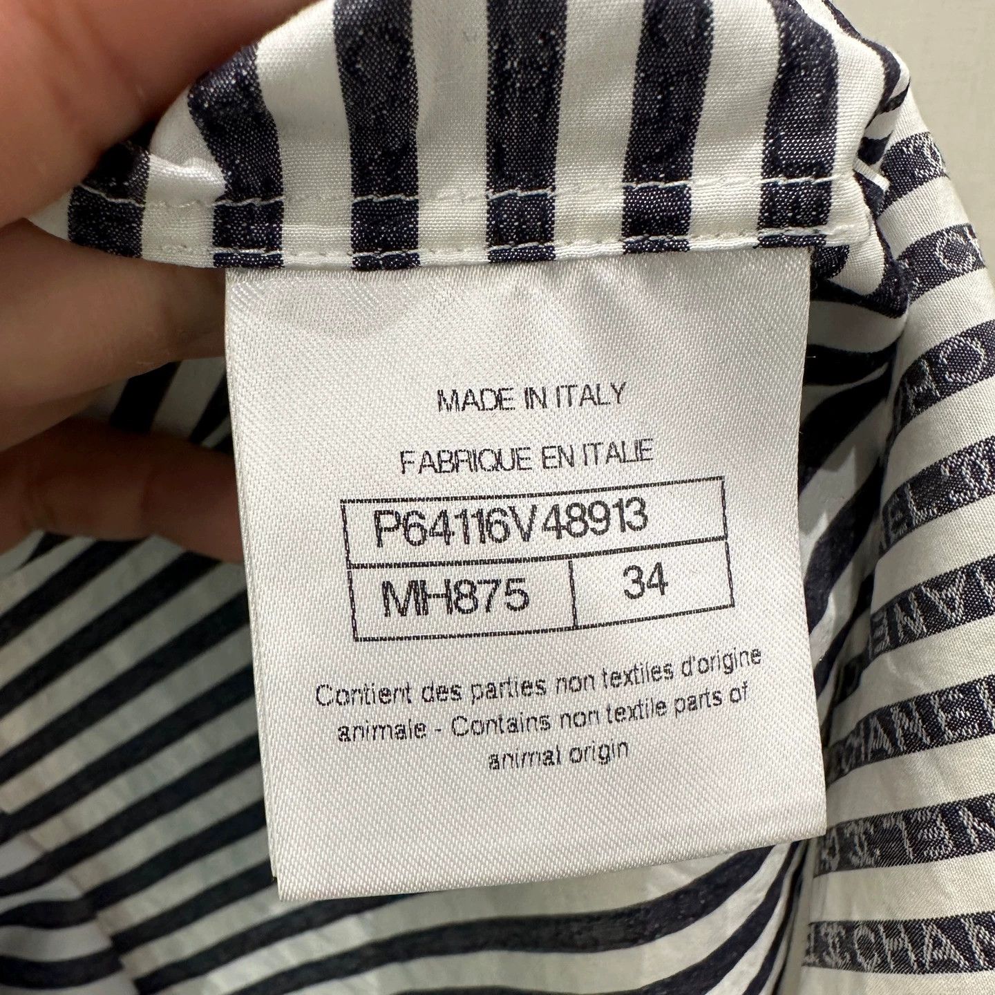 Chanel Chanel mar165 striped slogan long-sleeve shirt 34 Size XS / US 0-2 / IT 36-38 - 4 Thumbnail