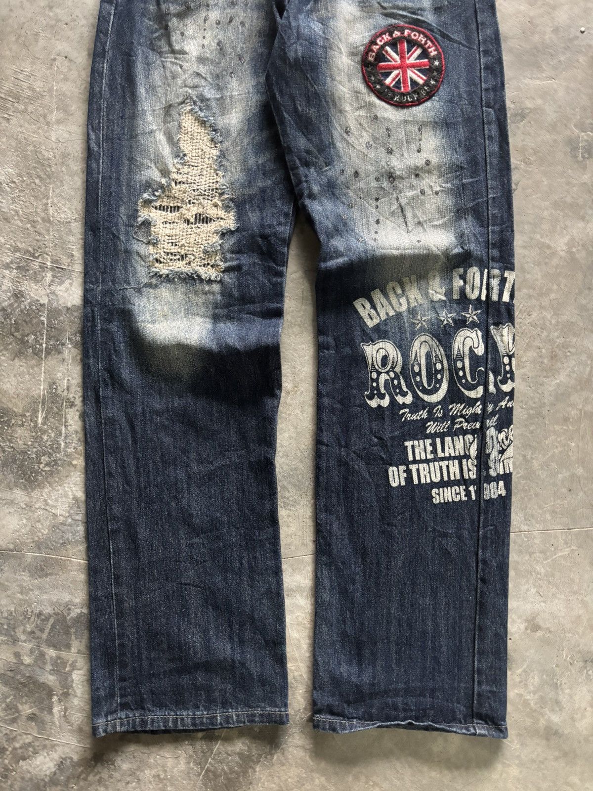Hysteric Glamour DISTRESSED BACK&FORTH JAPANESE DENIM STUDDED GRUNGE SPLATTER Size US 33 - 9 Thumbnail