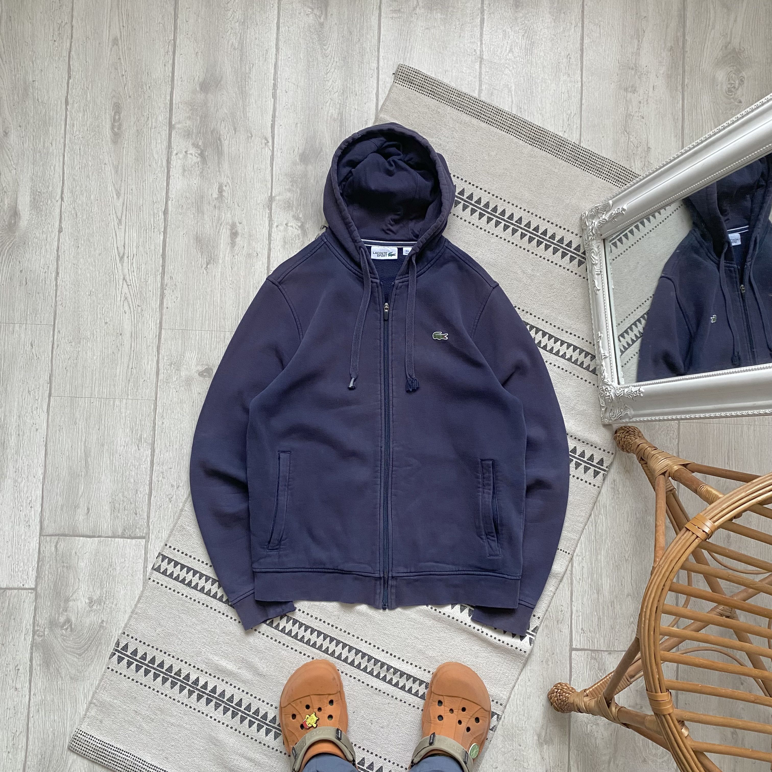 Lacoste Vintage Faded Lacoste Zip up Hoodie spell out Size US M / EU 48-50 / 2 - 1 Thumbnail