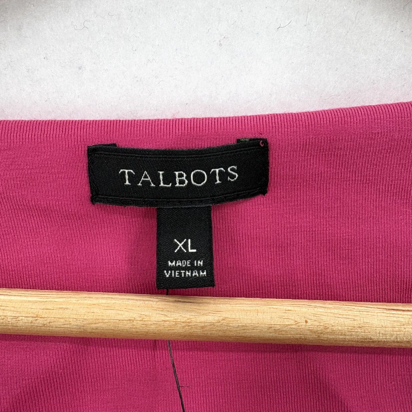 Talbots Talbots Shirt Womens XL Pink Square Neck Short Sleeve Rayon Spandex Stretch Top Size XL / US 12-14 / IT 48-50 - 3 Thumbnail