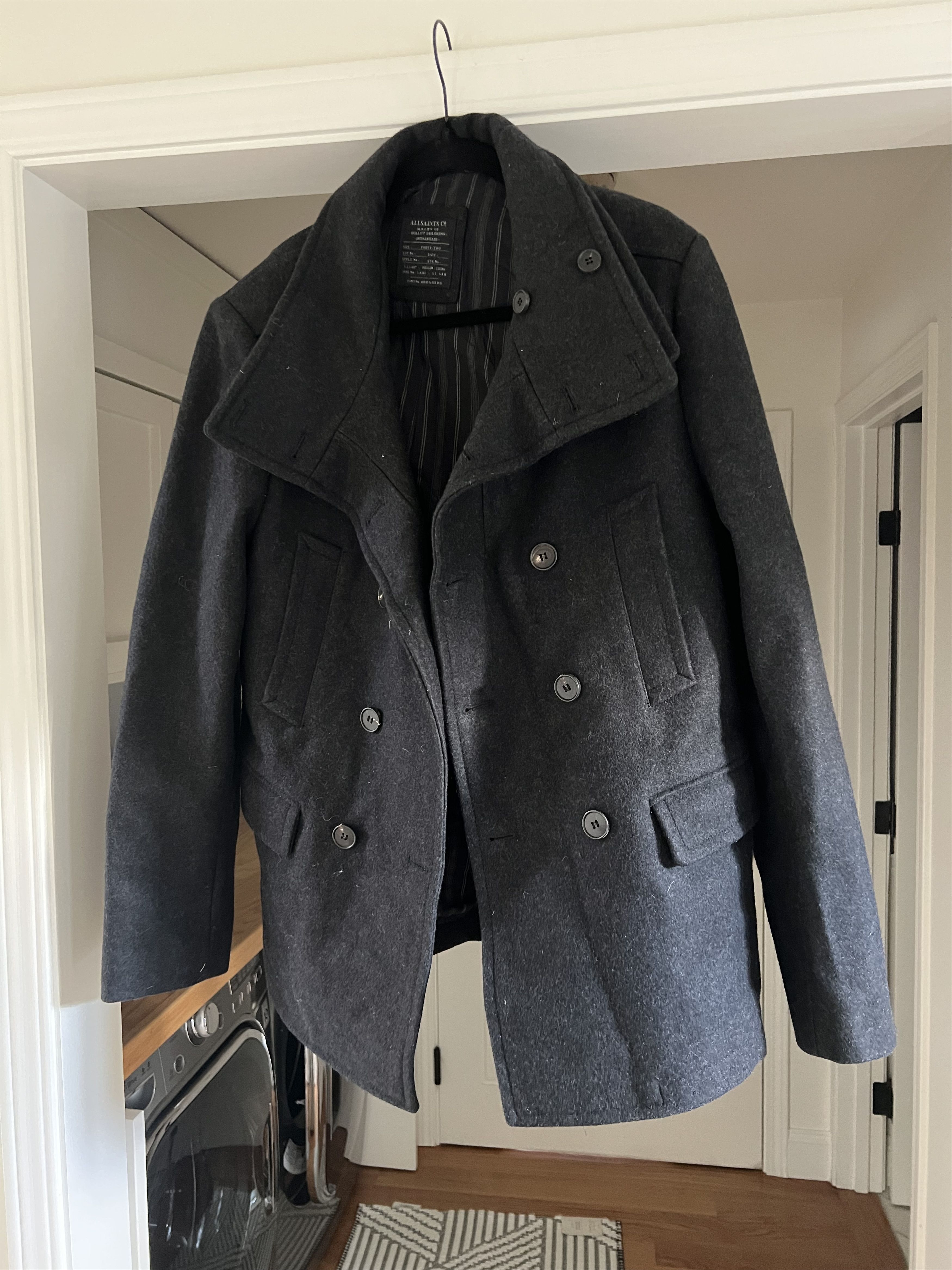 Allsaints AllSaints Raynes Wool Pea Coat Avant Garde Size US M / EU 48-50 / 2 - 13 Thumbnail