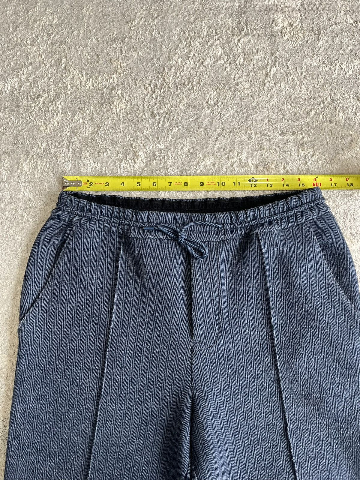 Club Monaco Pintuck Drawstring Herringbone Scuba Pants Size US 32 / EU 48 - 3 Thumbnail