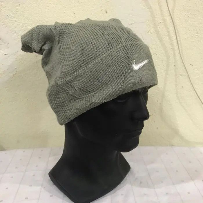Nike × Vintage Nike Swoosh Plain Beanie Hat Size ONE SIZE - 3 Thumbnail
