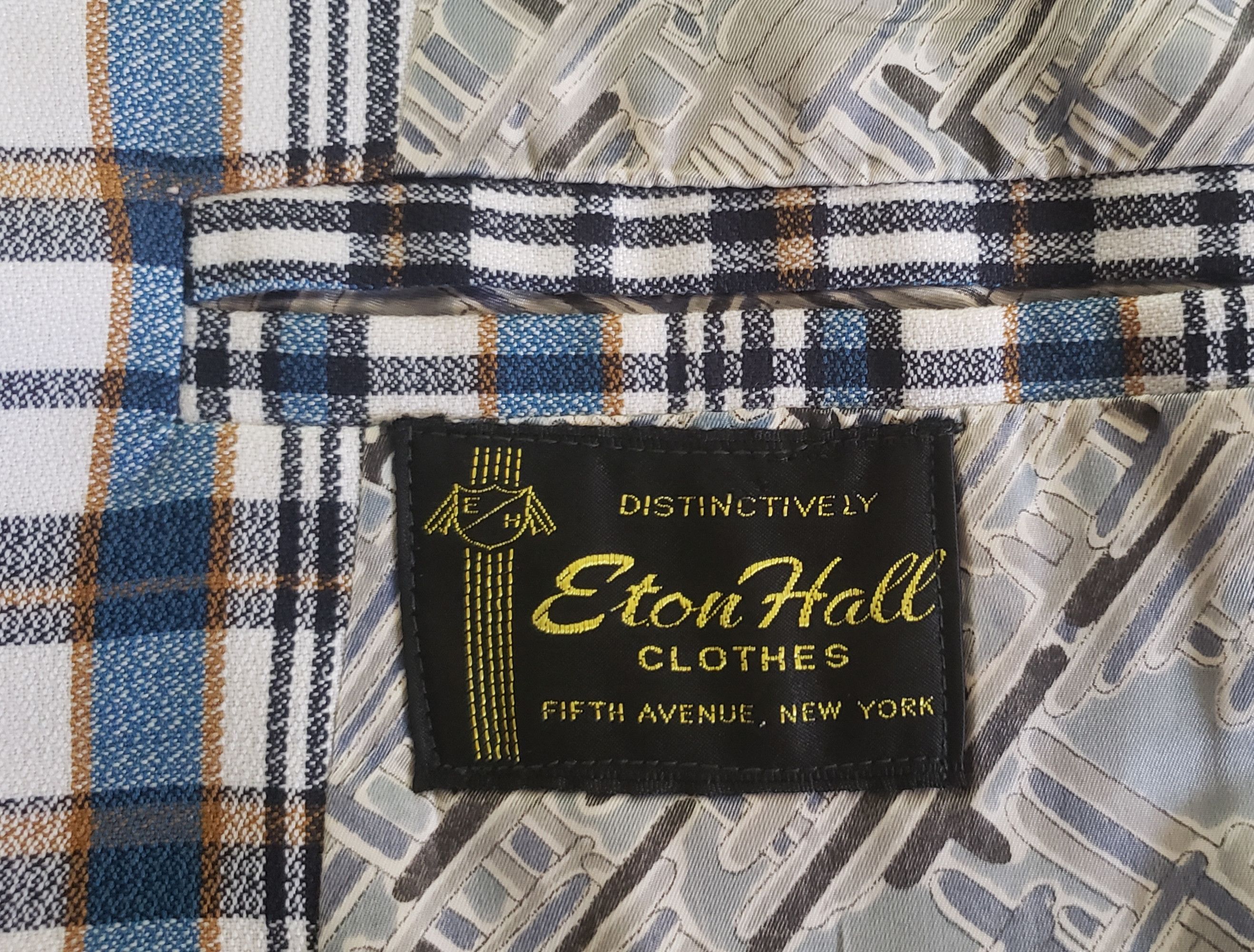 Vintage wild sport coat 40L vintage 1970s blue plaid Size 40L - 8 Thumbnail