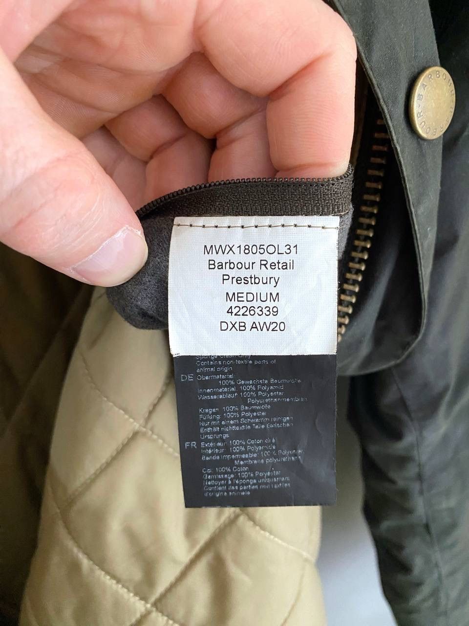 Barbour Barbour Retail Pretsbury Men's Green Waxed Jacket, Size M Size US M / EU 48-50 / 2 - 15 Thumbnail