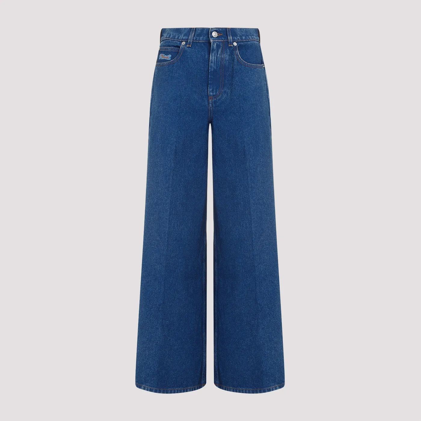 Marni o1s22i1n0525 Wide Flared Leg Jeans in Blue Size 27" / US 4 / IT 40 - 1 Thumbnail
