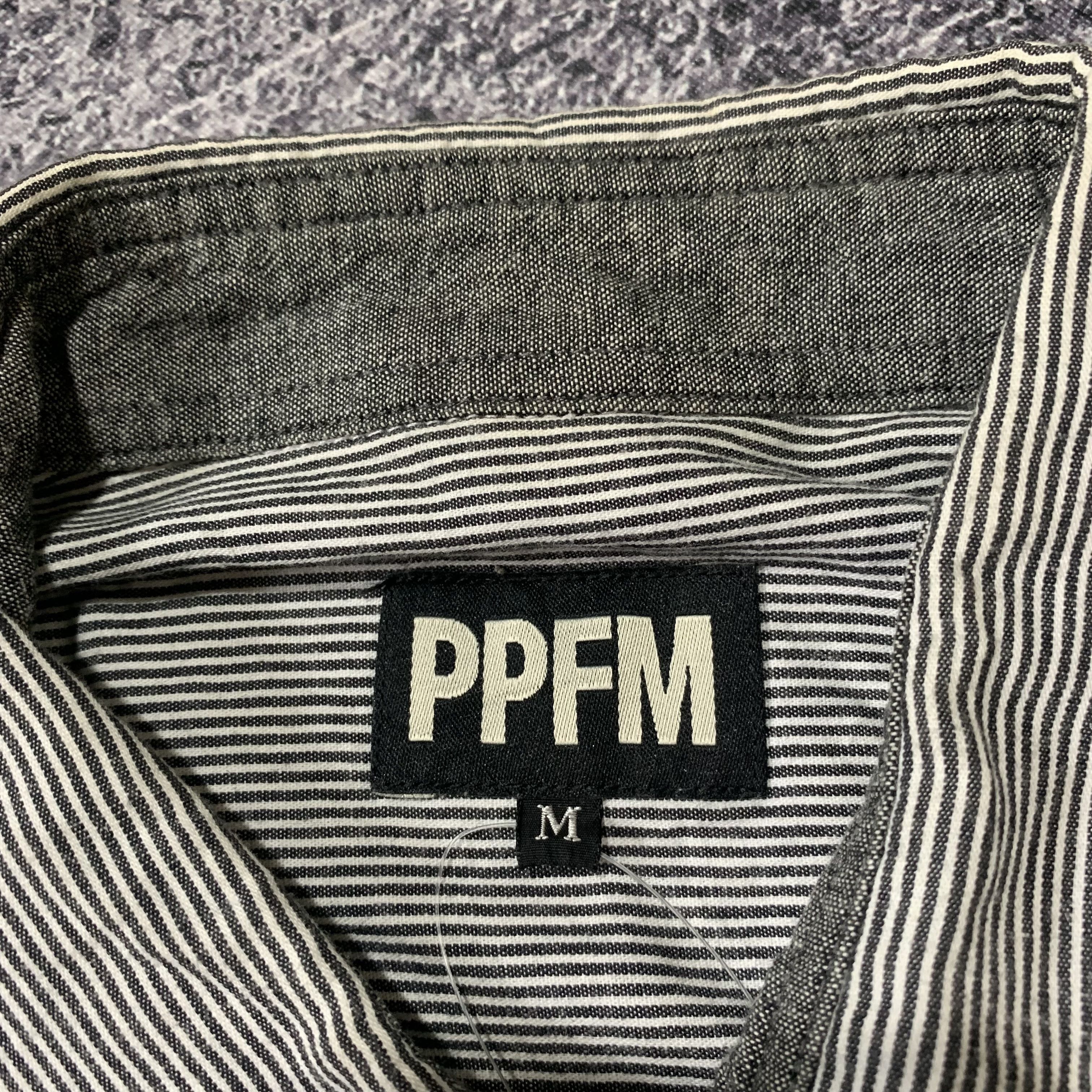 PPFM 2000s PPFM Japanese Poem Stripe Hickory Work Pocket Shirt Size US M / EU 48-50 / 2 - 7 Thumbnail