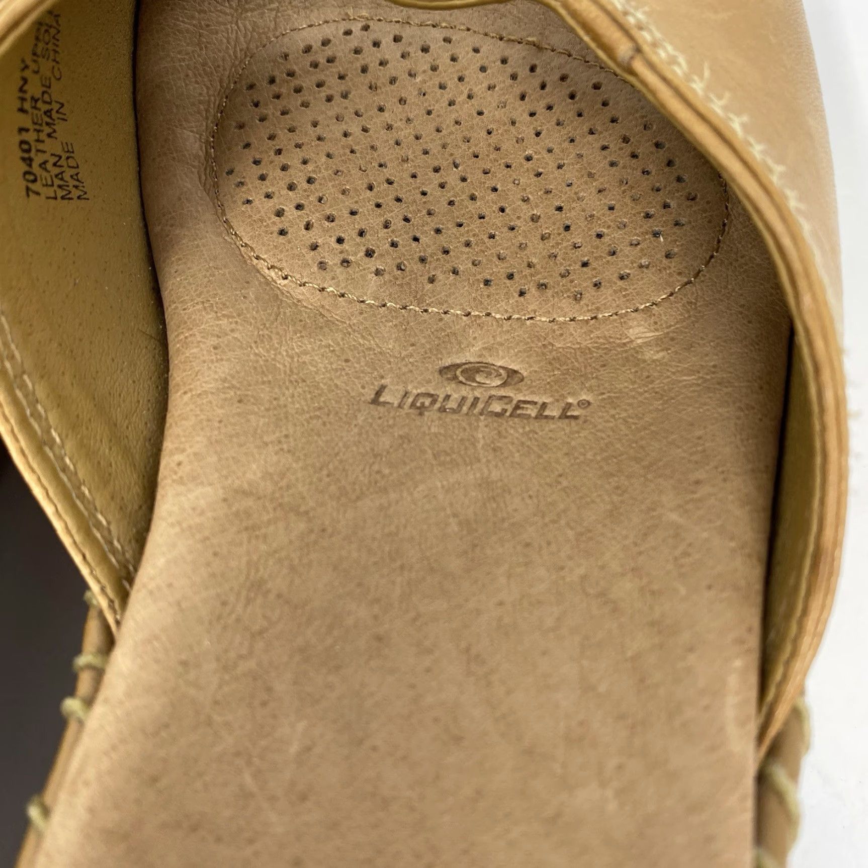Minnetonka Minnetonka Womens Sandals Slide Beige Leather Wedge Open Toe M Casual Summer 9 Bohemian Slip On Shoes Size US 9 / IT 39 - 7 Thumbnail