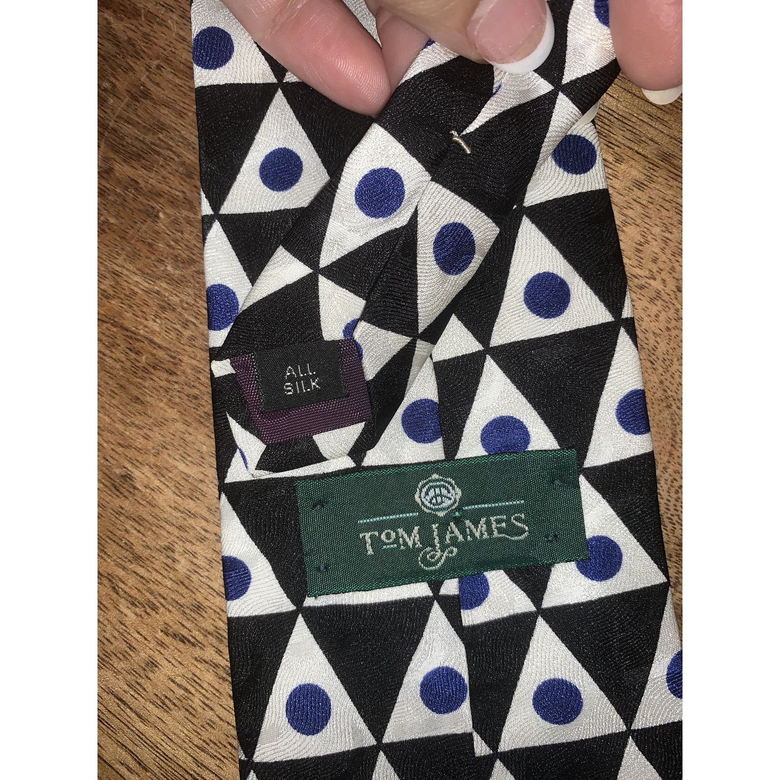 Tom James Tom James Men's Silk Geometric Designer Tie Multicolor Size ONE SIZE - 2 Thumbnail