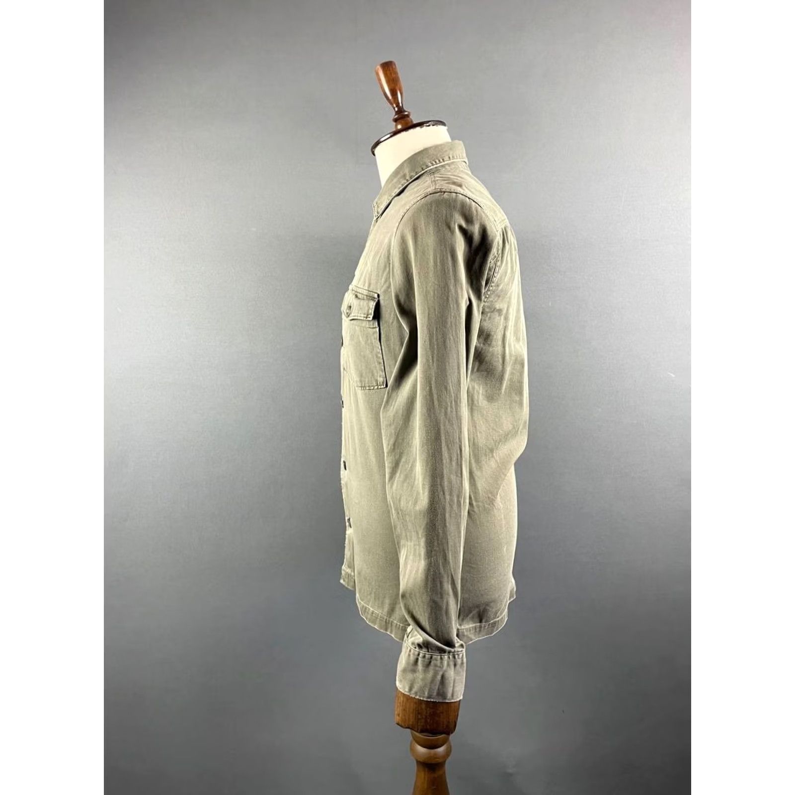 Allsaints Allsaints Mens Size S Gray Denim Cotton Long Sleeve Military Trucker Jacket Size US S / EU 44-46 / 1 - 6 Thumbnail