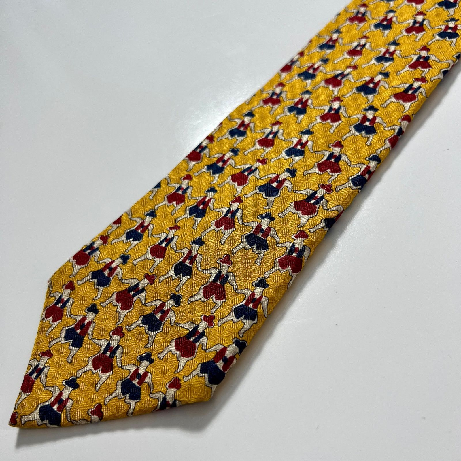 Valentino Valentino Cravatte Men Tie Gold Blue Red Silk Woven Necktie Size ONE SIZE - 1 Thumbnail