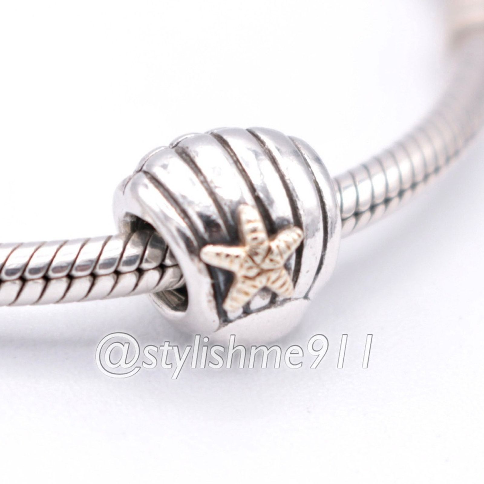 pandora Authentic PANDORA Sea Shell Charm with 14K Gold - 790249 Size ONE SIZE - 3 Thumbnail