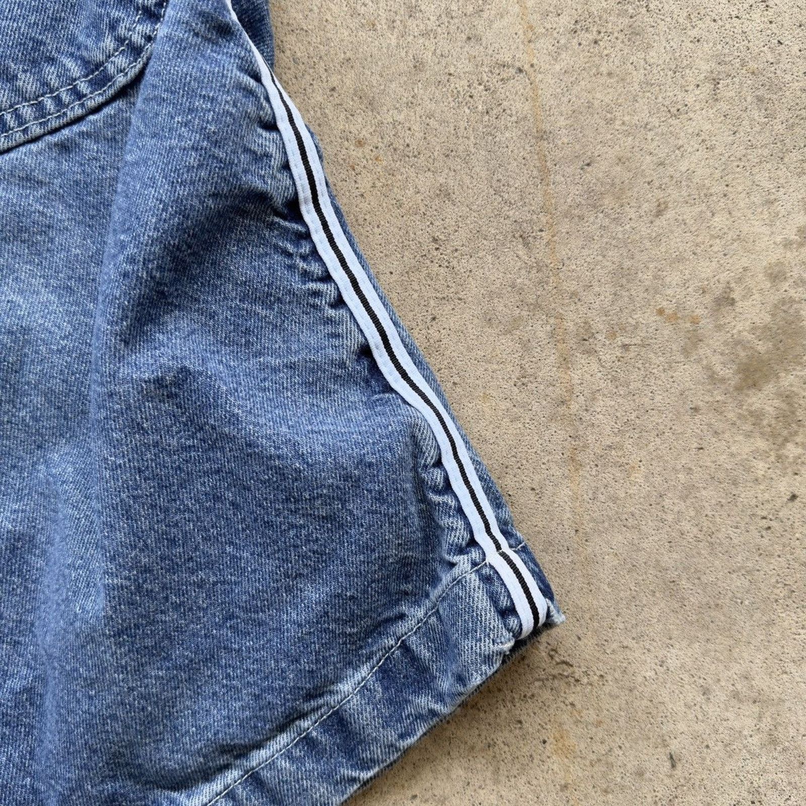 Vintage Y2K Utility Baggy Skater Track Jean Shorts ERD Grunge JNCO Size US 31 - 11 Thumbnail