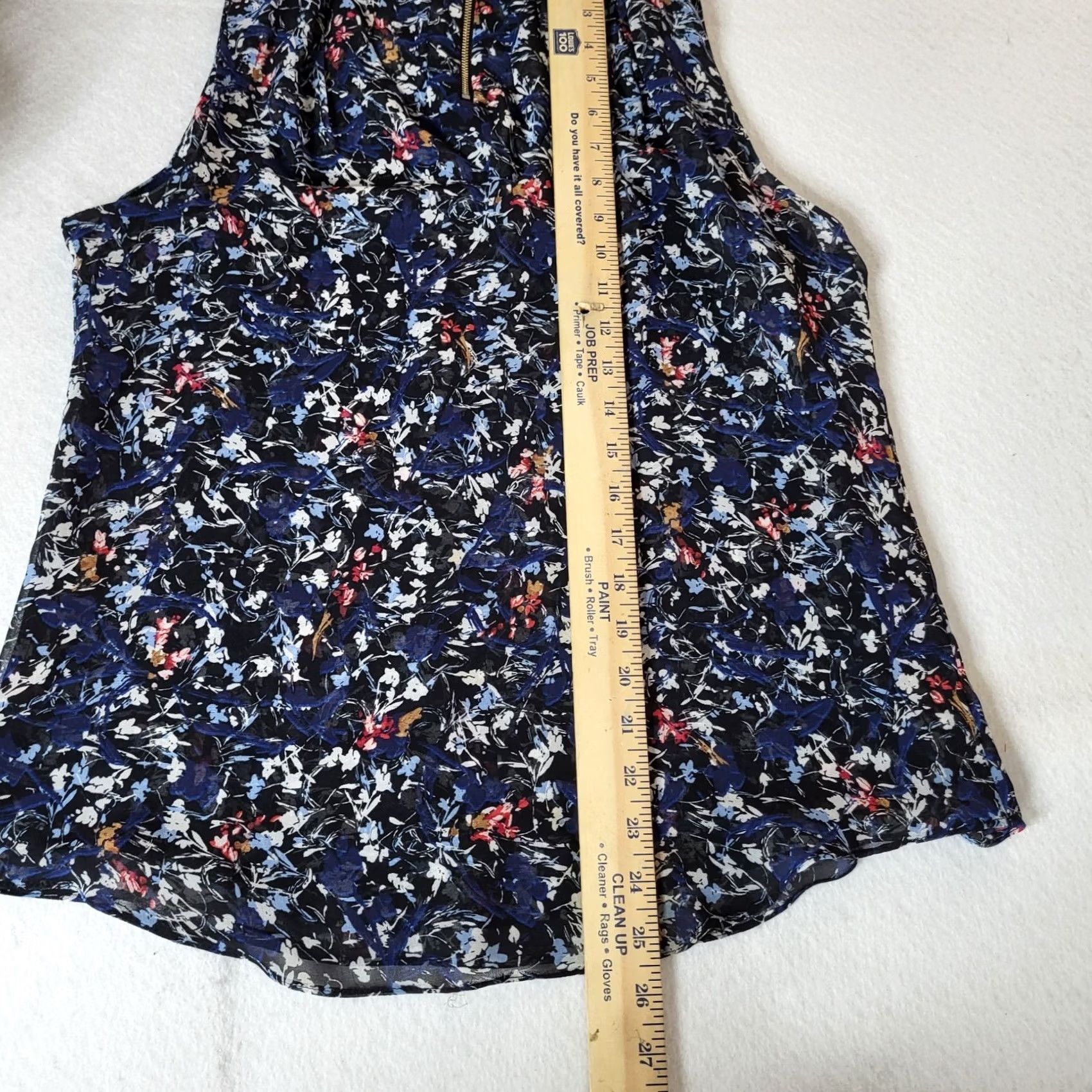 White House Black Market White House Black Market Blouse Shirt Women Floral Sleeveless High Neck Zipper 1/4 Size 6 Black Size M / US 6-8 / IT 42-44 - 4 Thumbnail