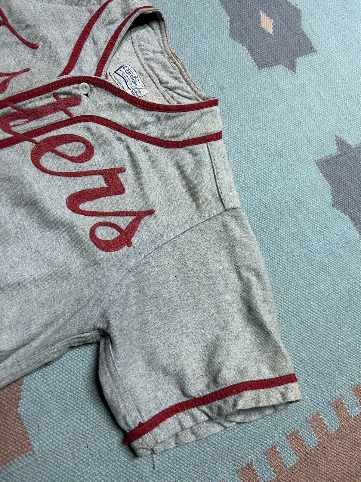 Vintage 1940 wool baseball uniform jersey grocery store chain stitch Size US L / EU 52-54 / 3 - 10 Thumbnail