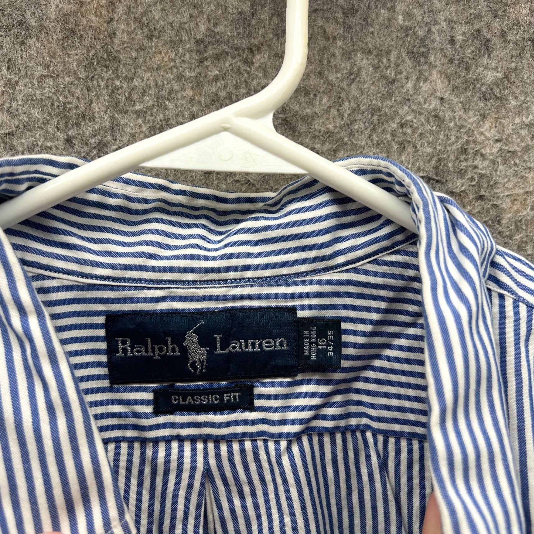 Ralph Lauren VINTAGE Ralph Lauren Shirt Mens 16.5 Blue Stripes Button Up Classic Oxford Pony Size US XL / EU 56 / 4 - 3 Thumbnail