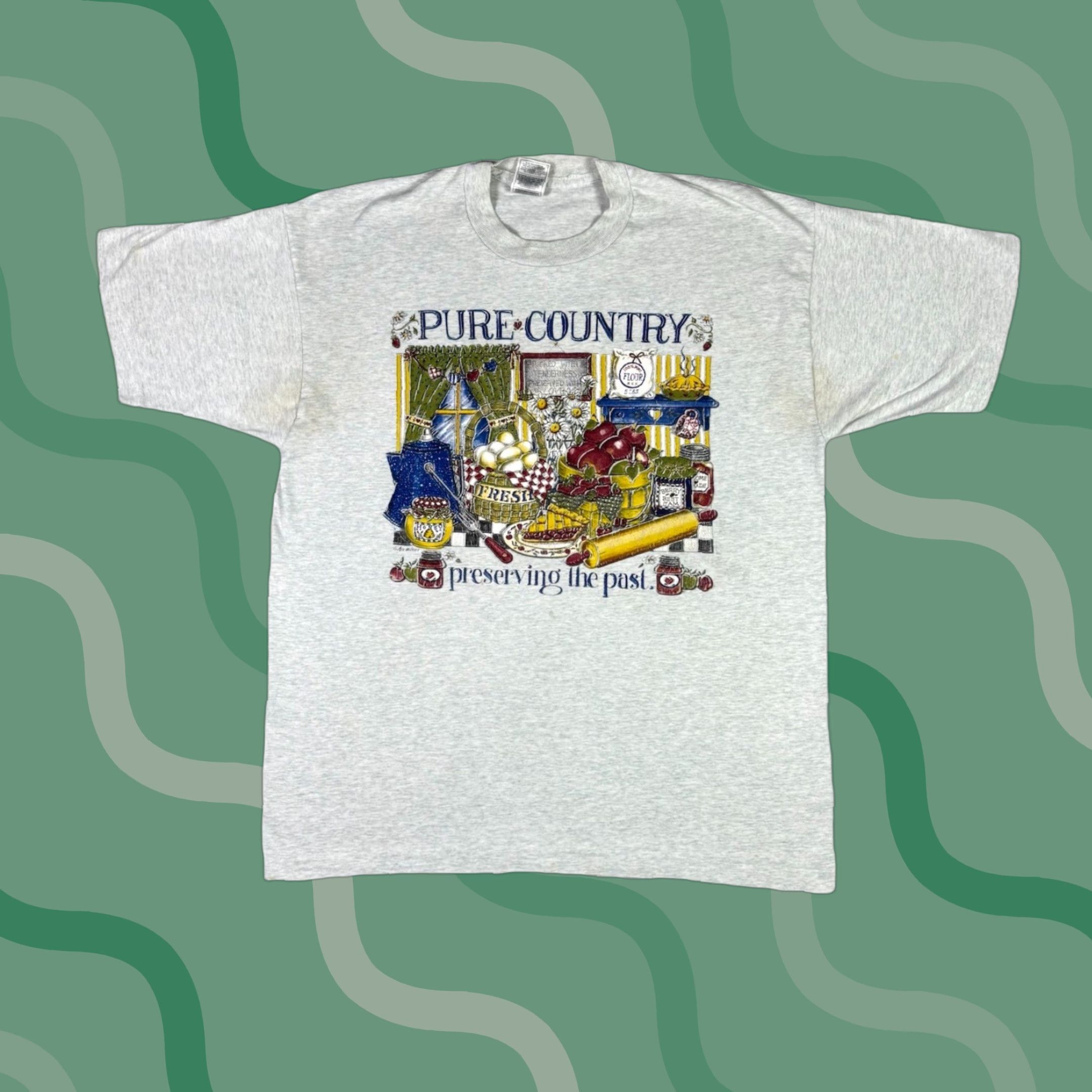 Fruit Of The Loom VINTAGE Fruit of the Loom T-Shirt 90s Crew Neck Short Sleeve Graphic Print Gray XL Men MENS Regular Cotton Knit Vintage Yes Size US XL / EU 56 / 4 - 1 Thumbnail