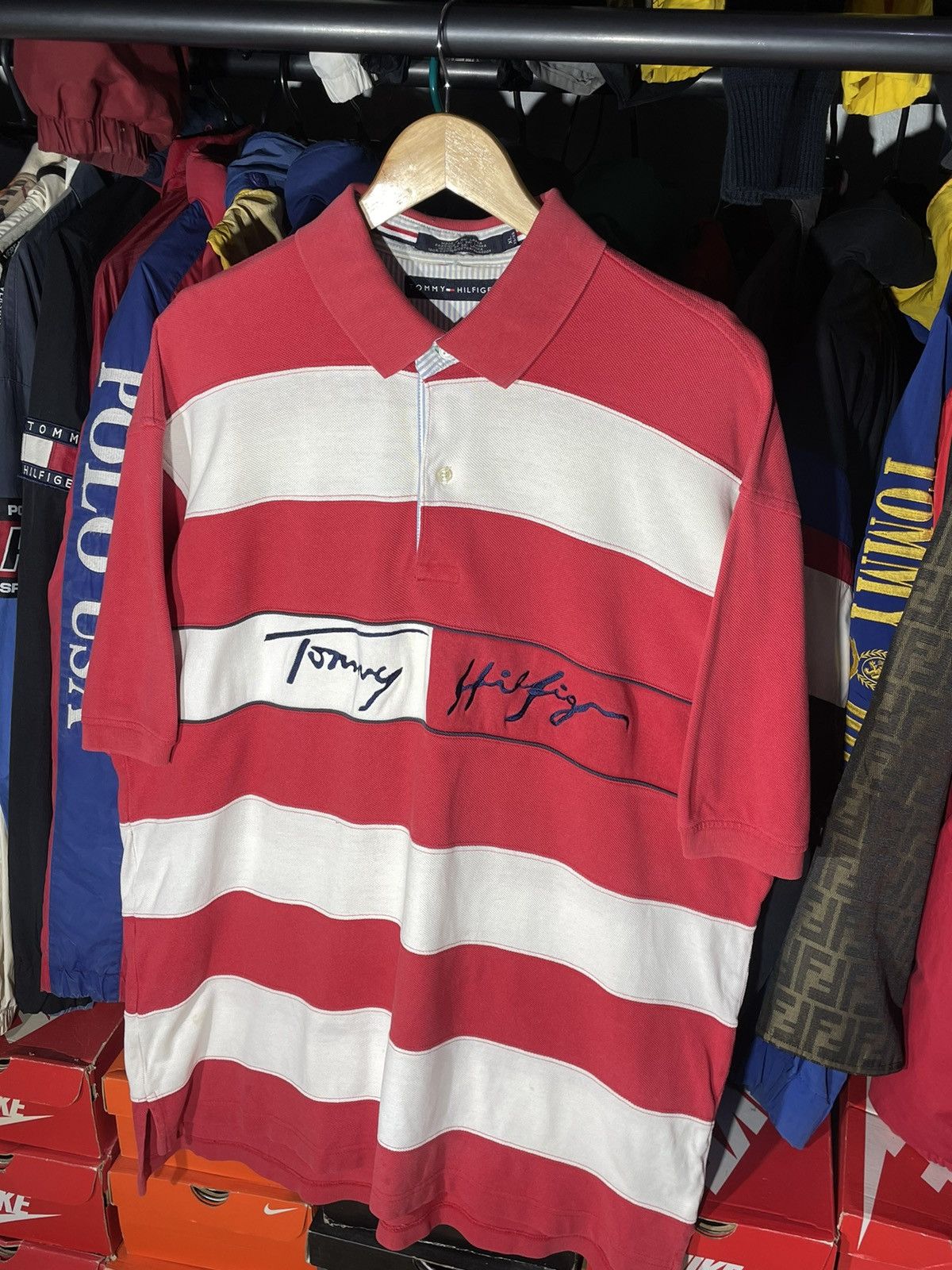 Tommy Hilfiger × Vintage Polo T-shirt Tommy Hilfiger Big Flag 90’s Vintage Size US XL / EU 56 / 4 - 3 Thumbnail