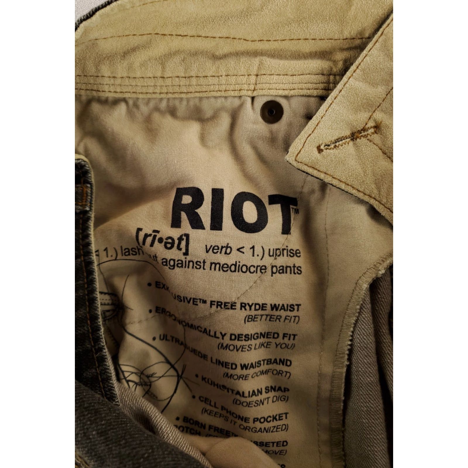 Vintage Kuhl Riot Jeans Pants Gray Mens 35 x 32 Inseam 32 Straight Brown Regular Mens Jeans Size US 35 - 3 Thumbnail