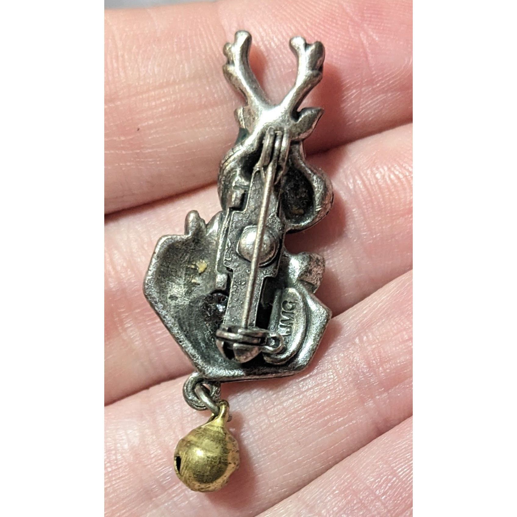 Other Vintage AJMC Silver Holiday Reindeer Brooch Size ONE SIZE - 2 Thumbnail