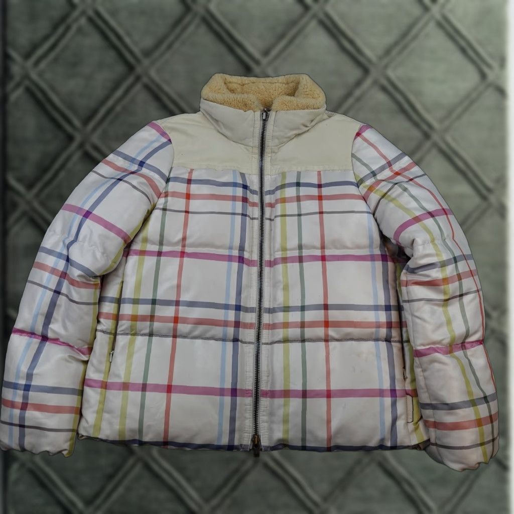Coach Coach Jacket Womens Large Multicolor Plaid Down Puffer Full Zip Shearling Collar Size L / US 10 / IT 46 - 1 Thumbnail