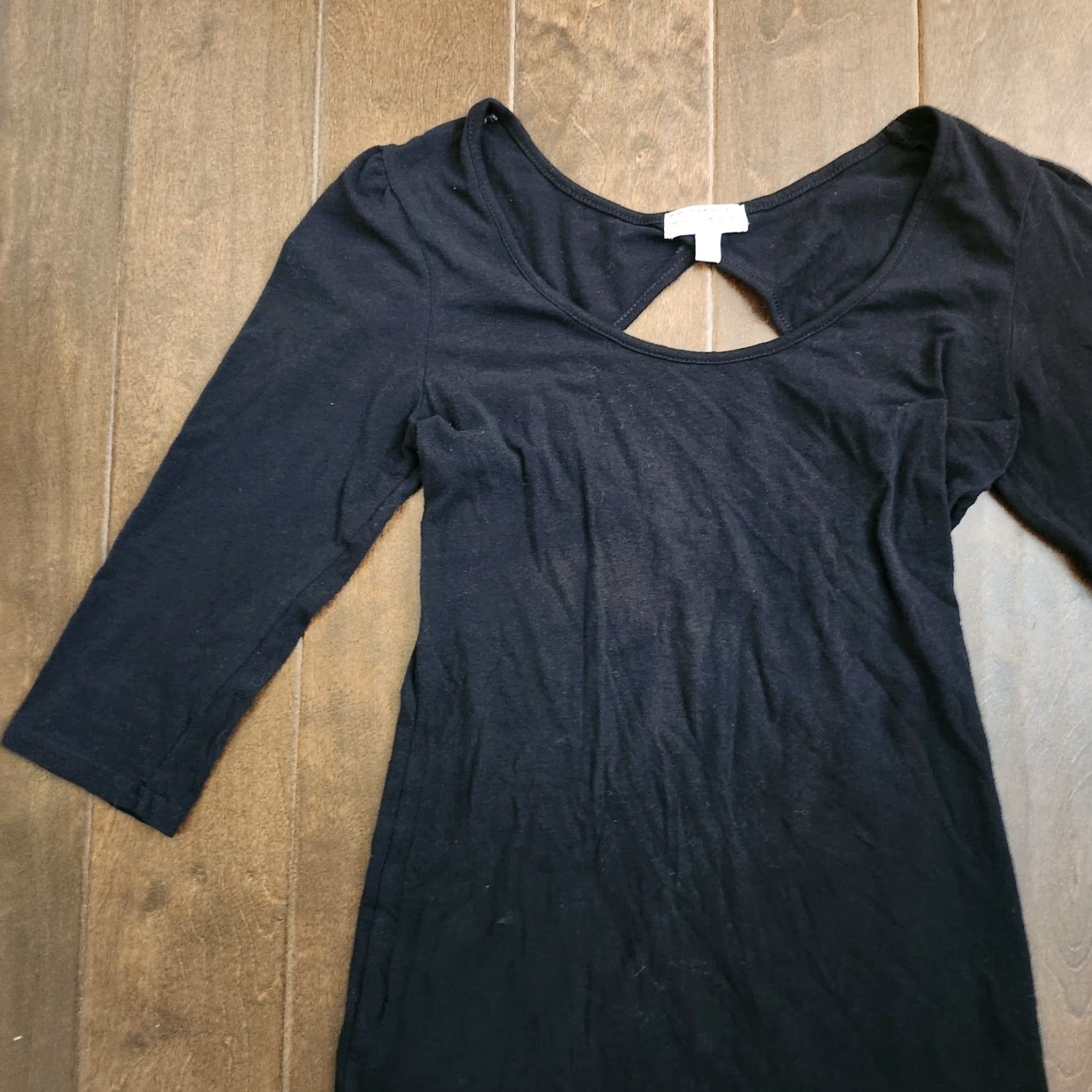 Cotton On Cotton On Blouse Women's Black 3/4 Sleeve Top - Size Large - Regular Fit - Solid Pattern - Cotton Blend - All Seasons - Machine Washable - Womens Size L / US 10 / IT 46 - 4 Thumbnail