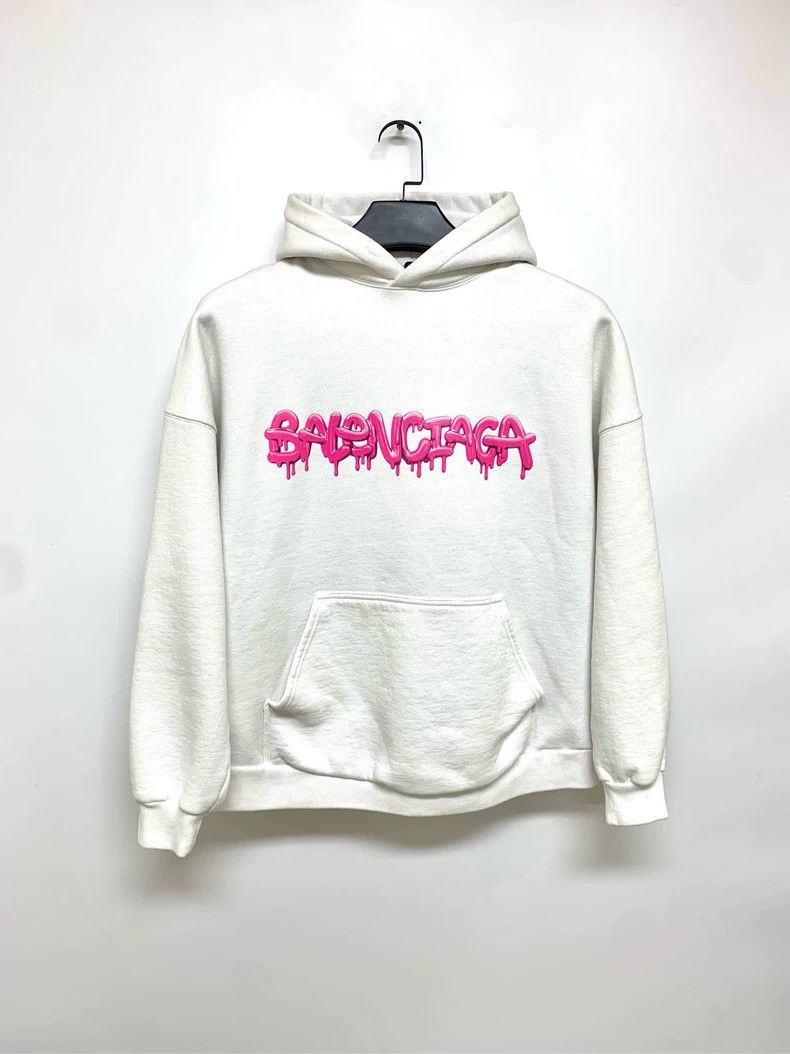 Balenciaga Balenciaga Pink logo hoodie Size US S / EU 44-46 / 1 - 1 Thumbnail