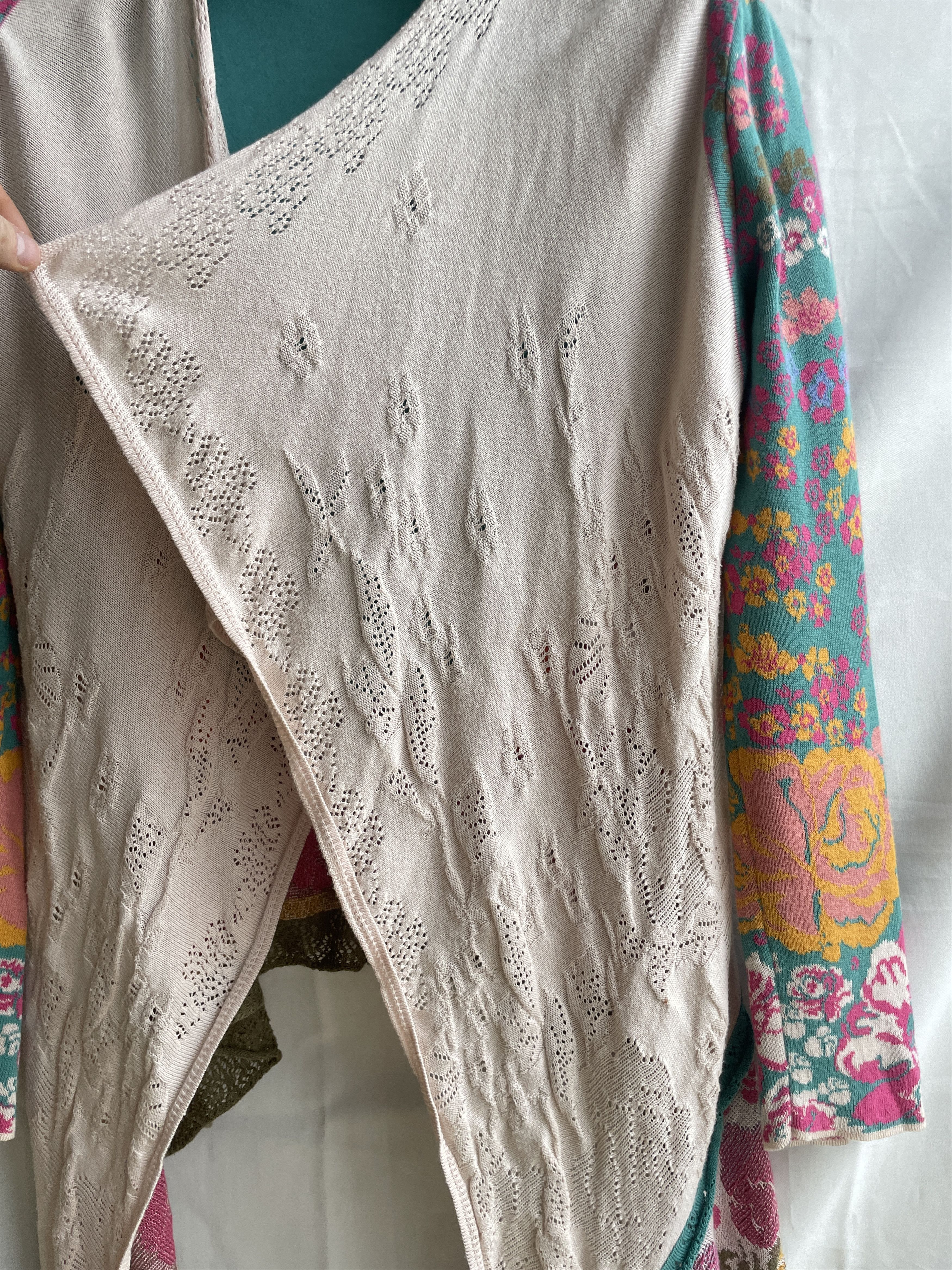 Other IVKO Floral Cotton Open Front Wrapover Cardigan Size EUR 36 Size XS / US 0-2 / IT 36-38 - 6 Thumbnail