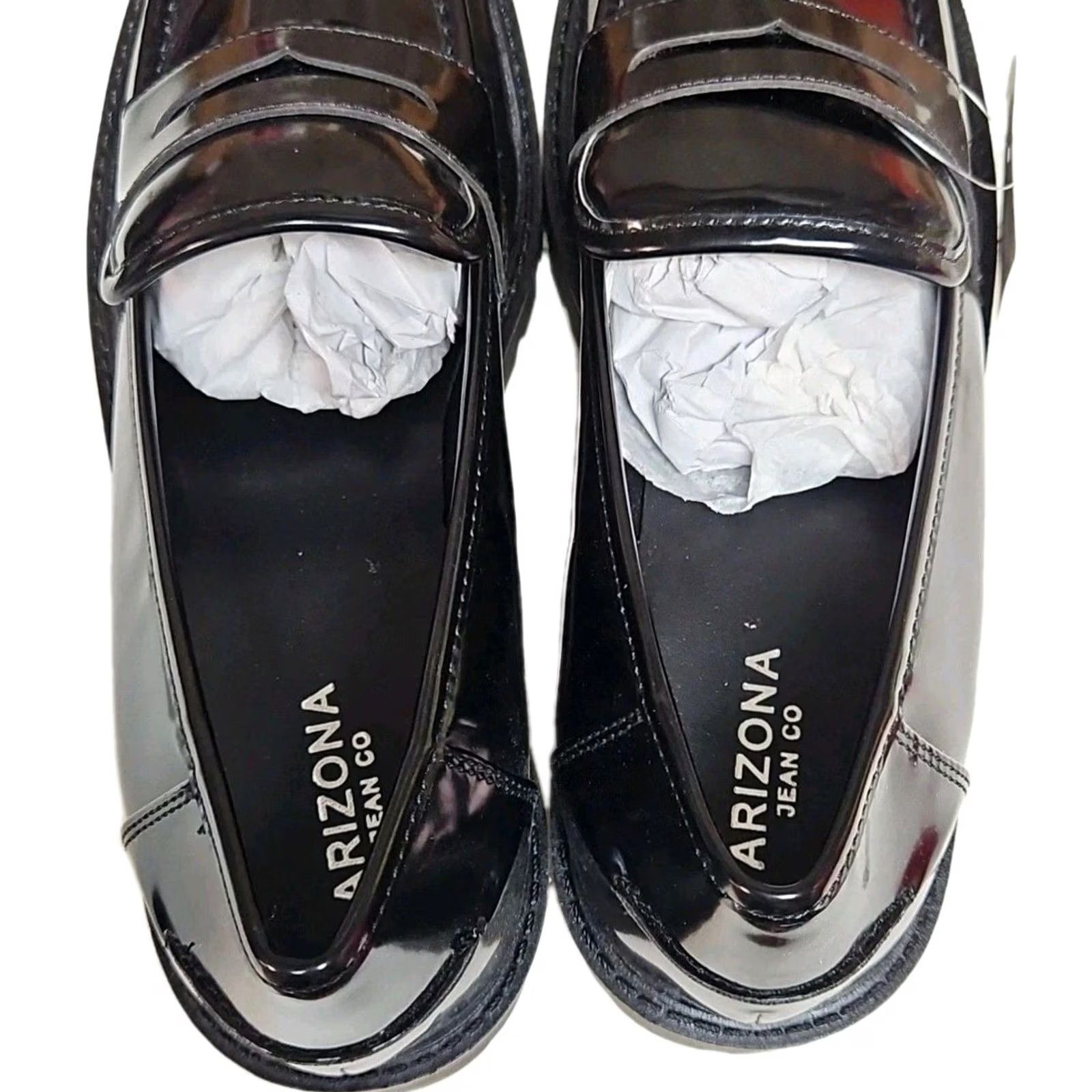 Vintage VINTAGE: NoArizona Jean Co Lillie Black Patent Loafers Womens 11M Slip On Lug Sole Chunky Patent Finish Preppy Minimalist Classic Casual Size 32" / US 10 / IT 46 - 2 Thumbnail