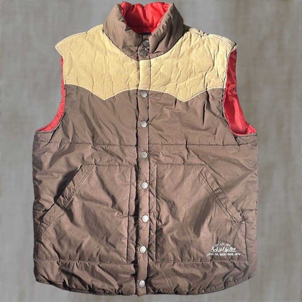 Ecko Unltd. Ecko Unlimited Puffer Vest Mens 2XL Brown Red Corduroy Western Vest Y2K Rhino Vest Size US XXL / EU 58 / 5 - 1 Thumbnail