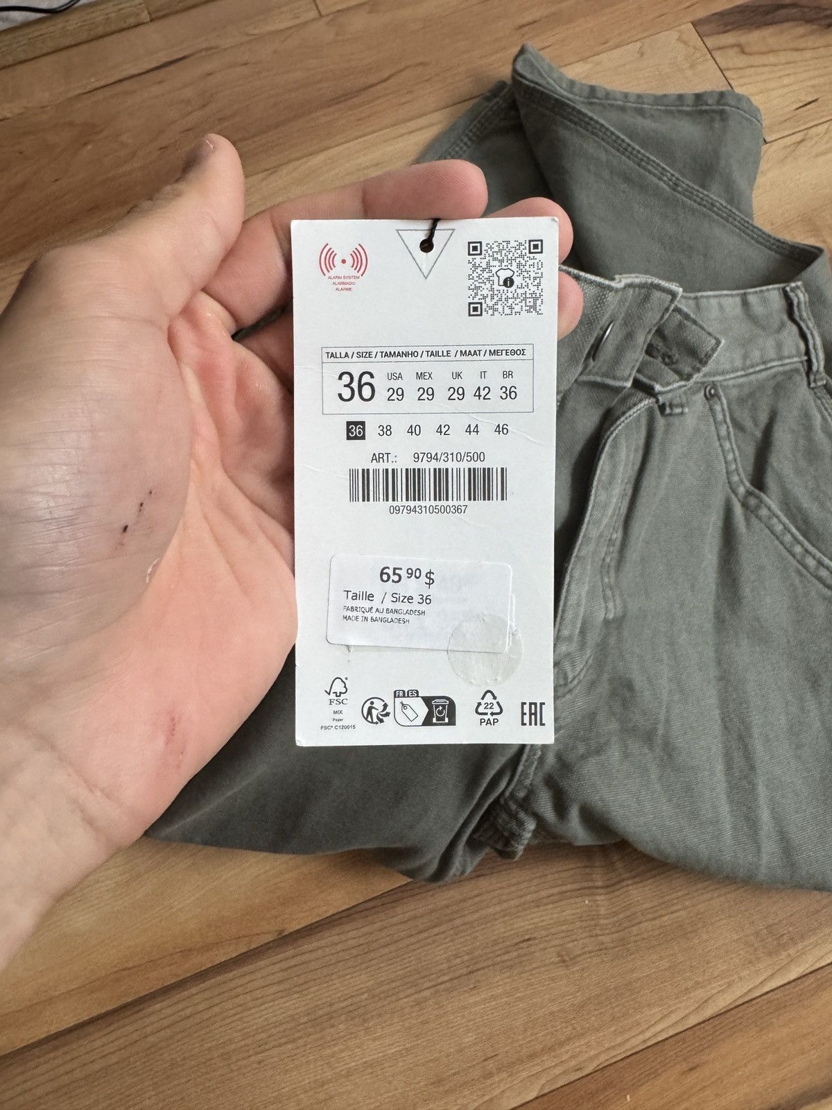 Zara Olive green Zara carpenter pants Size US 29 - 4 Thumbnail