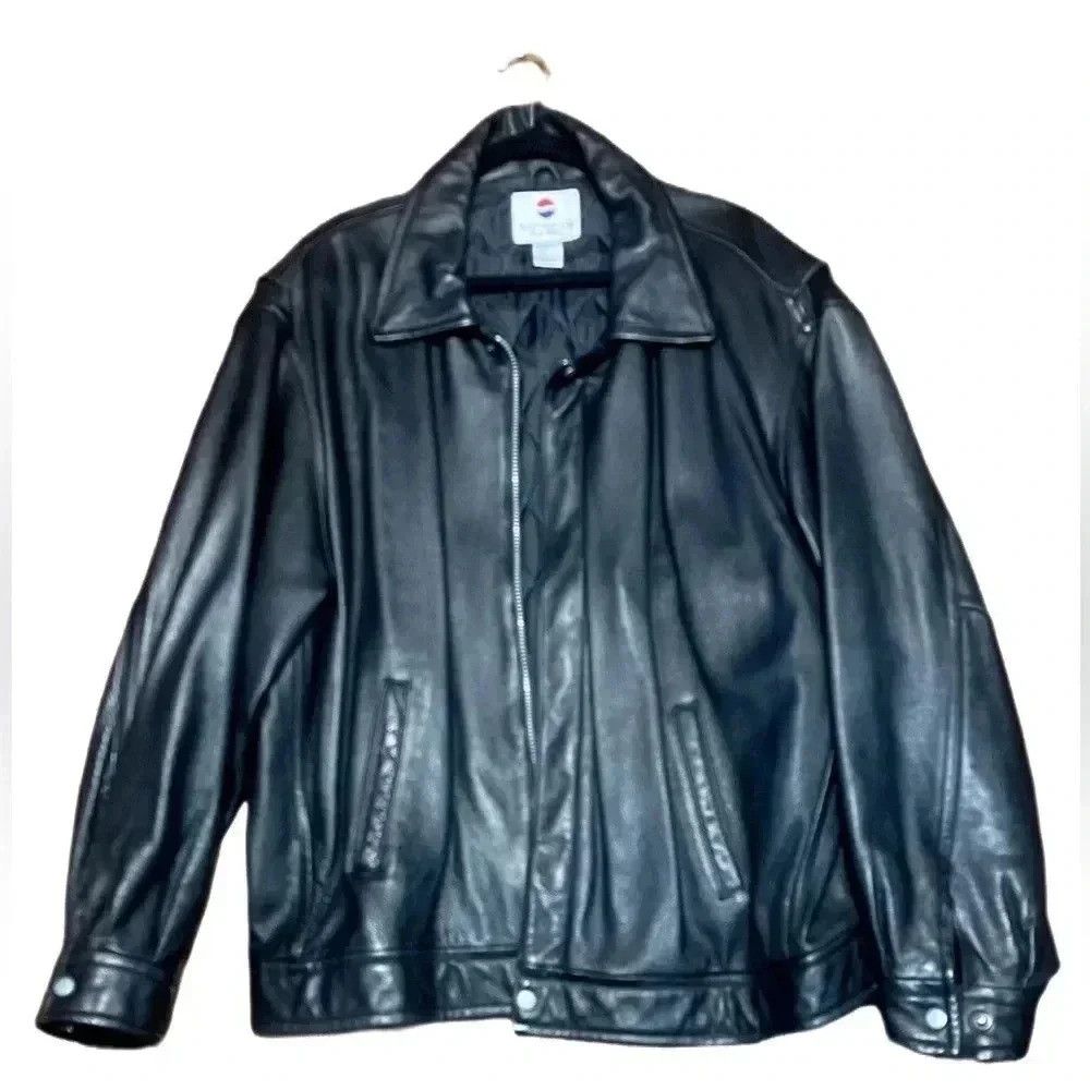 Pepsi Nothing Else is Pepsi black oversized leather jacket Size US XL / EU 56 / 4 - 2 Thumbnail