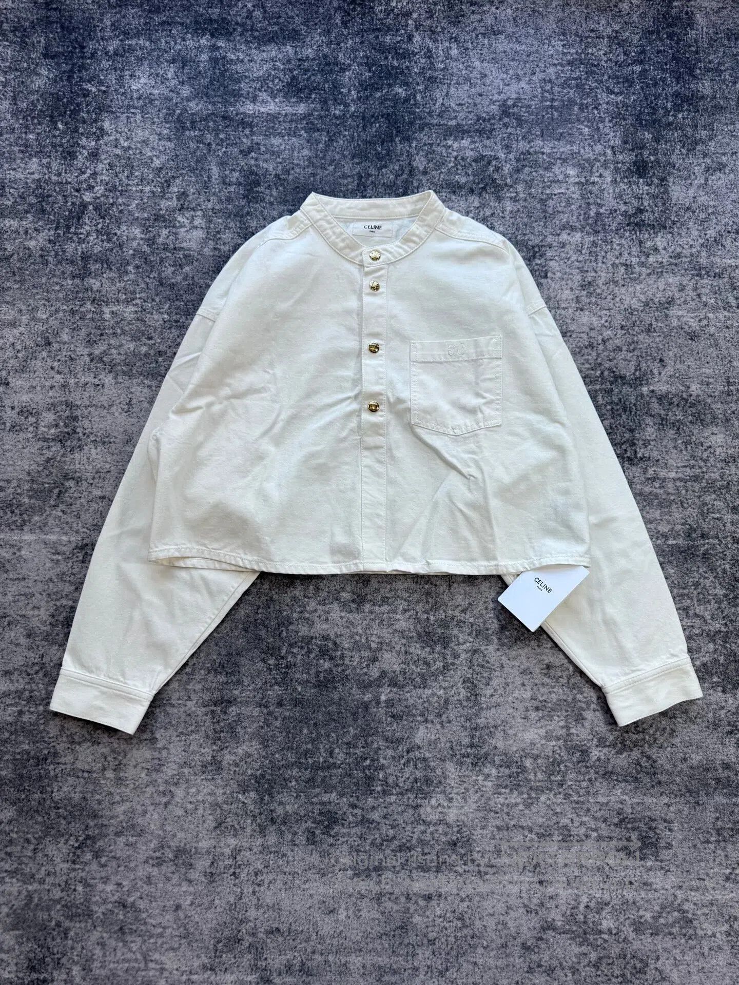 Celine CELINE New Arrival White Gold Button Denim Jacket| Size S / US 4 / IT 40 - 1 Thumbnail