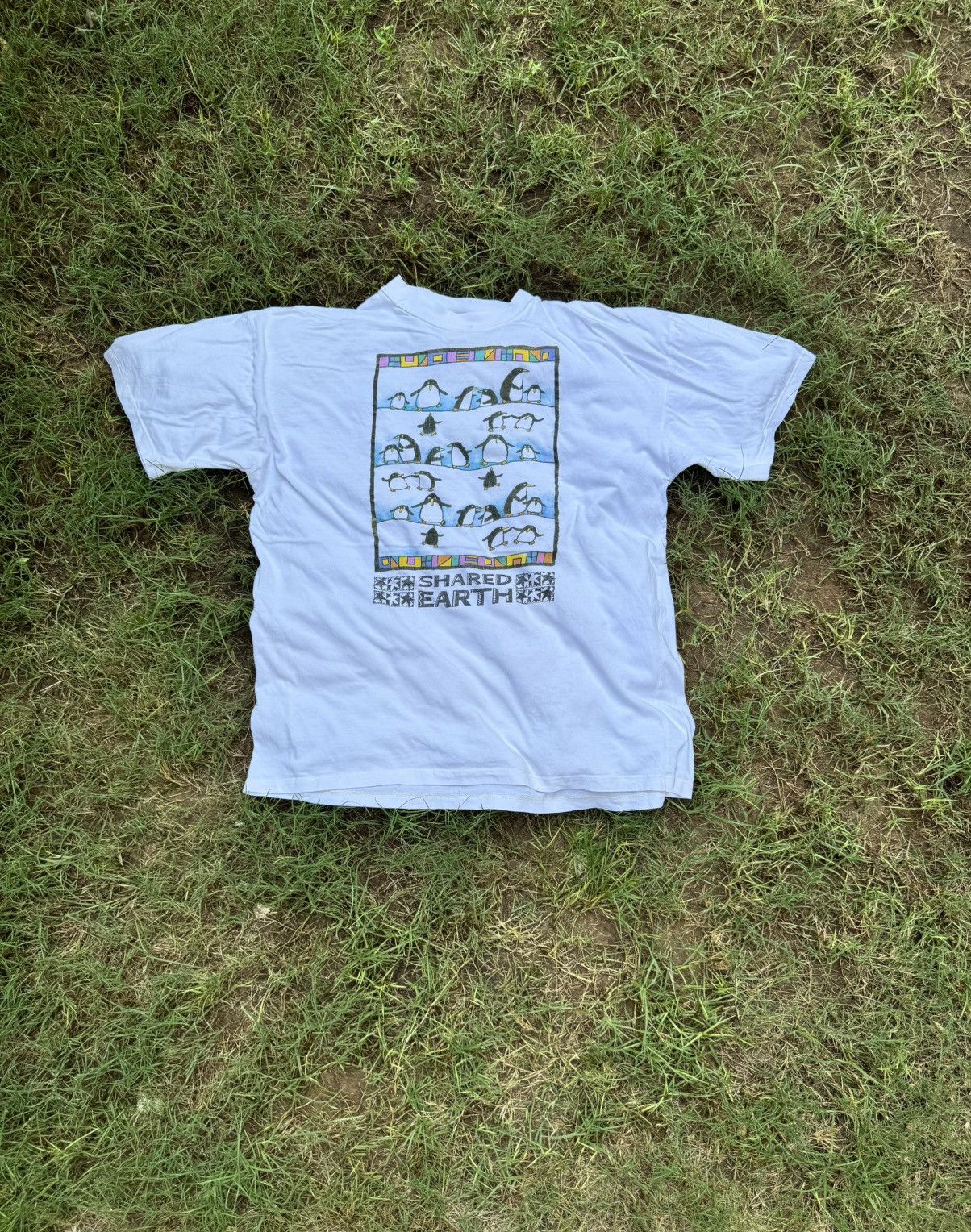 Fruit Of The Loom Vintage 1990s Shared Earth Puffin Bird Wildlife Size US XL / EU 56 / 4 - 1 Thumbnail