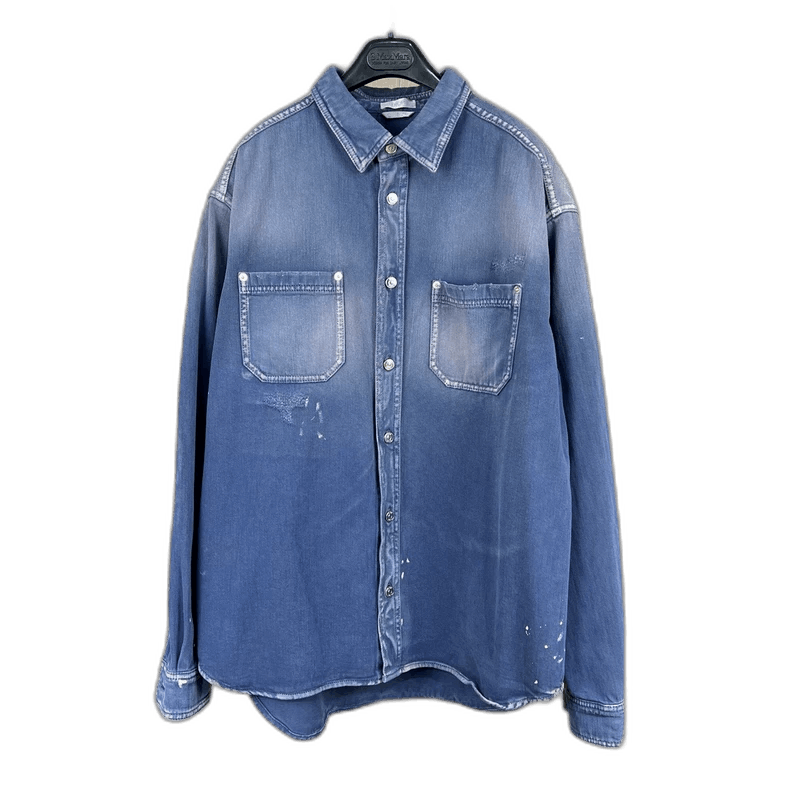 Dior Dior Denim Embroidered Shirt in Size 41-2506 Size US L / EU 52-54 / 3 - 1 Thumbnail