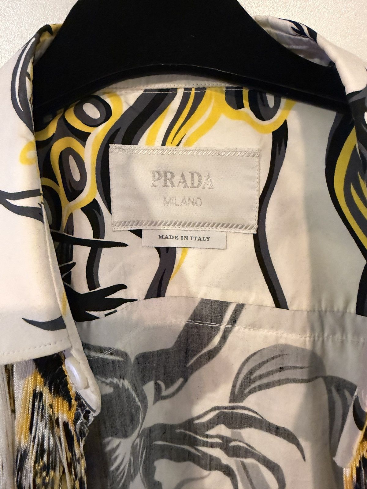 Prada PRINTED COTTON SHIRT WITH FRINGE Size US S / EU 44-46 / 1 - 8 Thumbnail