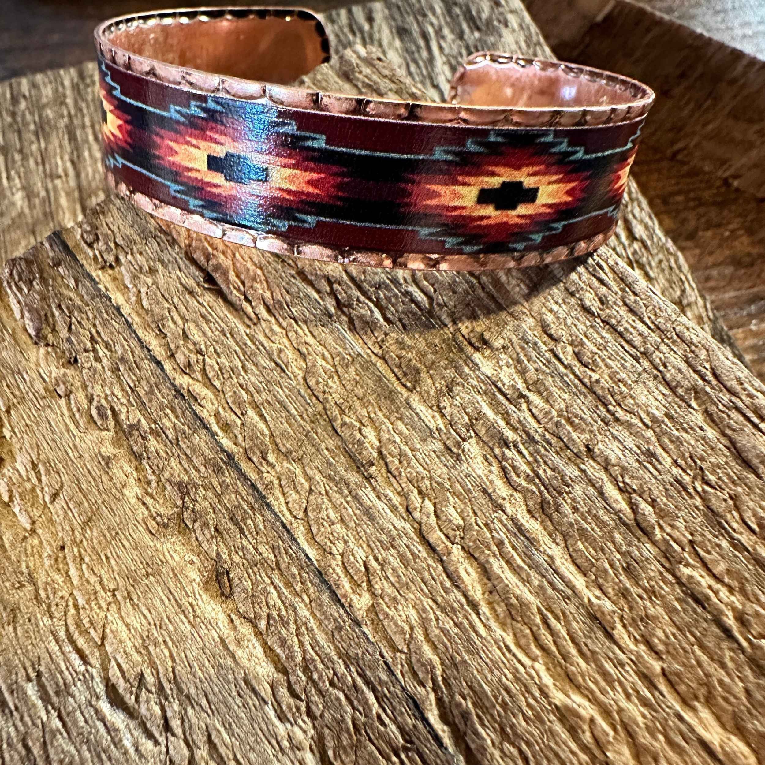 Other Handmade Boho Native American Aztek Copper Narrow Cuff Brace Size ONE SIZE - 9 Thumbnail
