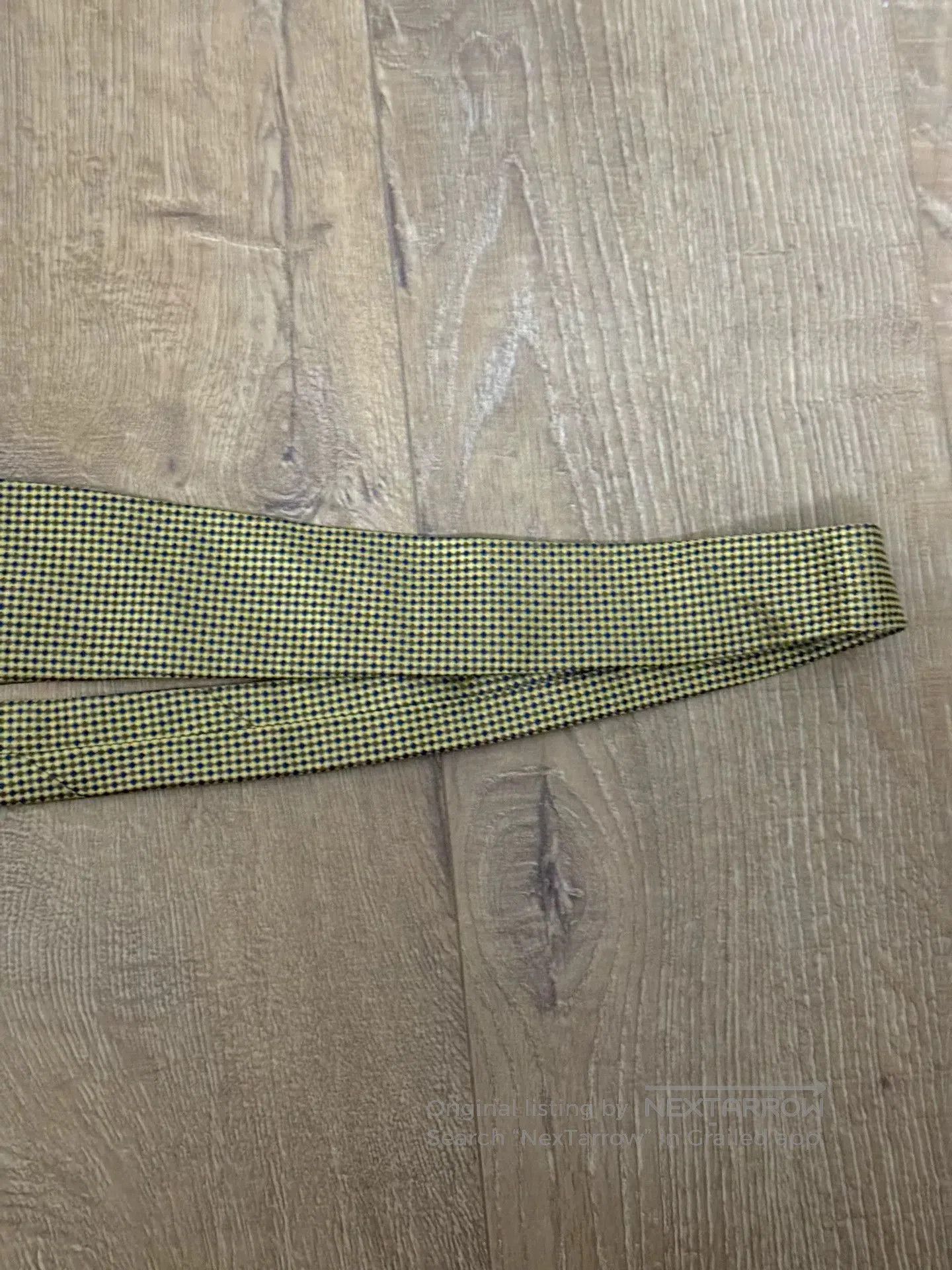 Drake's Drakes 100% Silk Yellow Check Tie. Size ONE SIZE - 6 Thumbnail