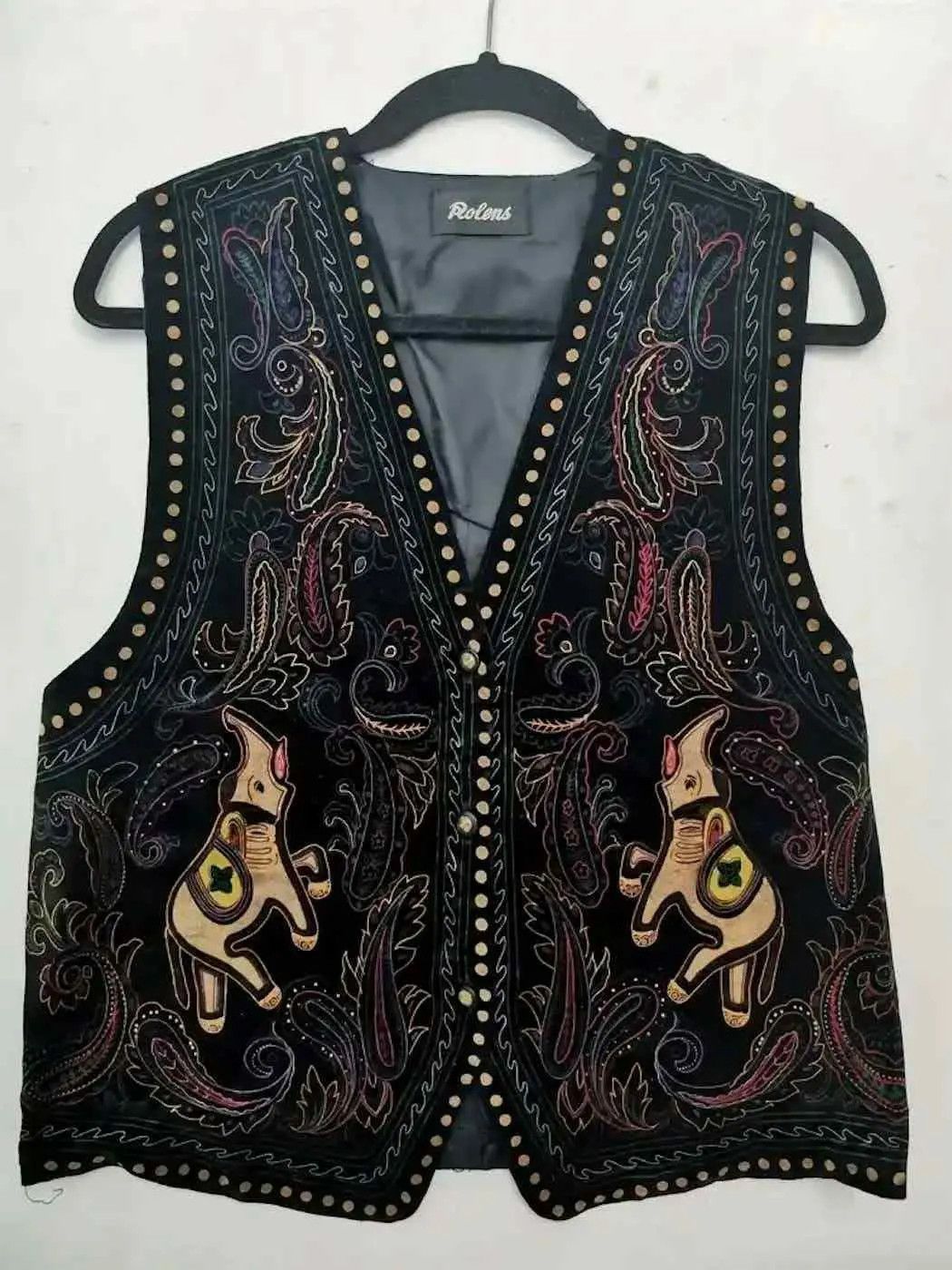 Vintage Vintage Rolens Elephants Design Full Print Vest Size US M / EU 48-50 / 2 - 1 Thumbnail