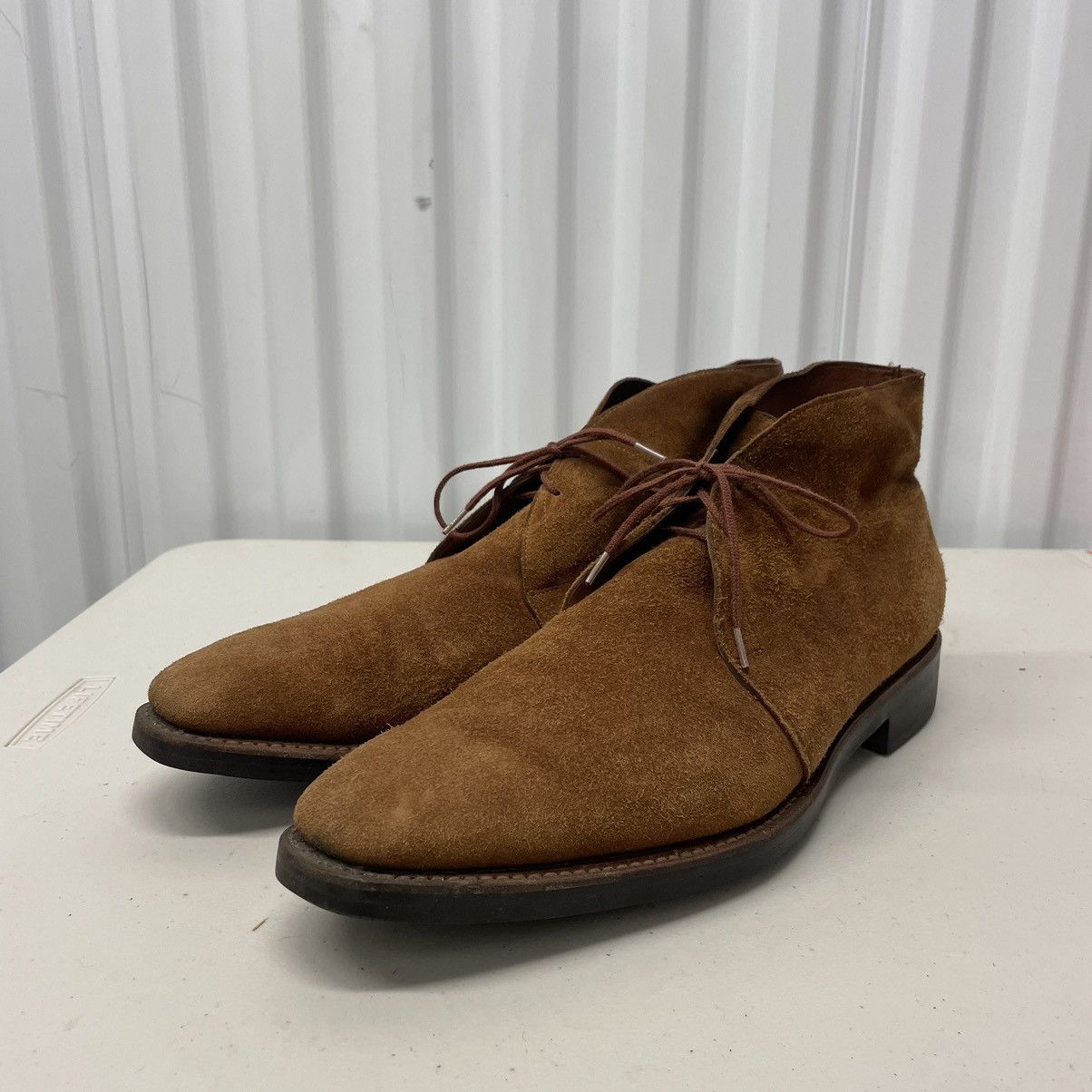 John Lobb Romsey Suede Chukka Boot Lace Up Lug Sole Suede  display picture 1
