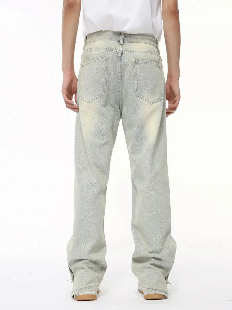 Japanese Brand Retro loose zipper straight leg jeans Size US 32 / EU 48 - 4 Thumbnail