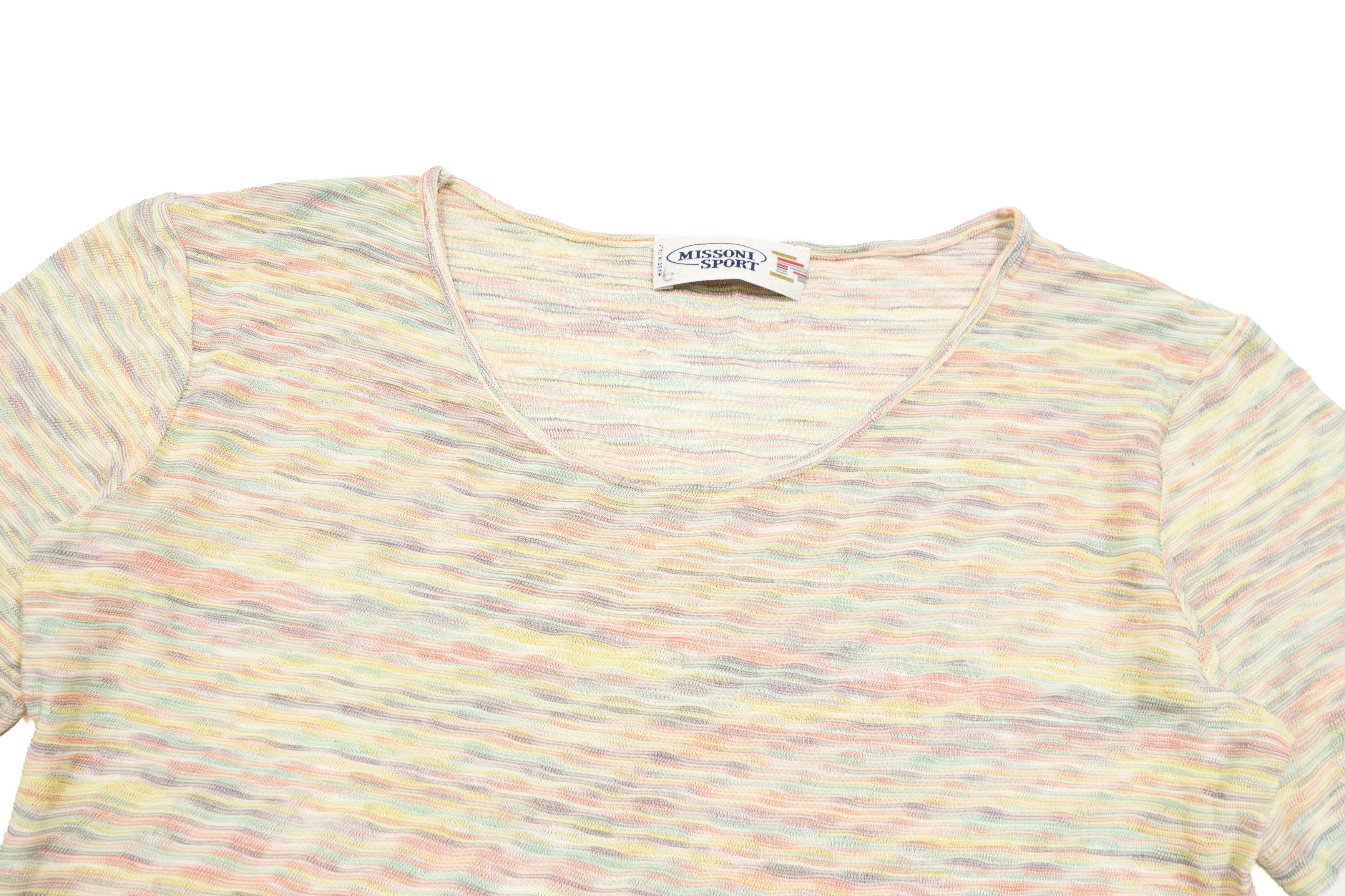 Missoni 90s Missoni Sport Space-Dye Melange Knit Top Y2K Size M / US 6-8 / IT 42-44 - 4 Thumbnail