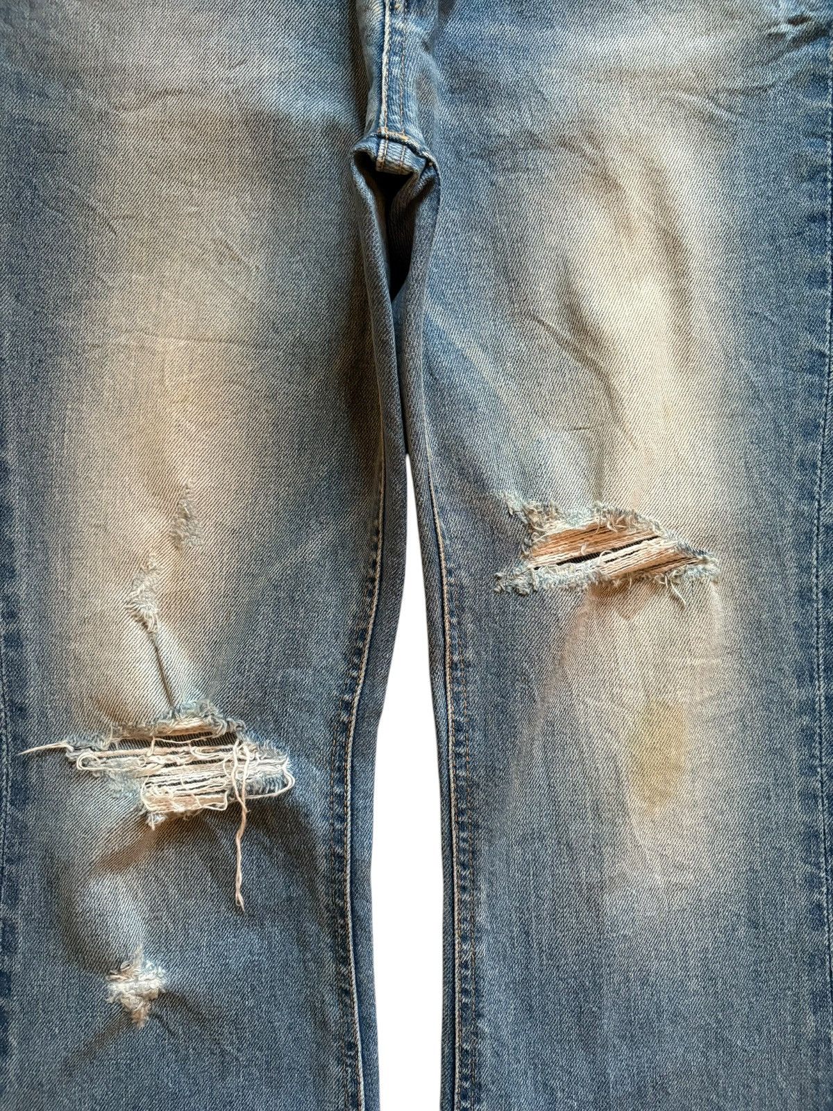 Japanese Brand Vintage Japanese Brand Mud Wash Distress Ripped Flare Jeans Size 27" / US 4 / IT 40 - 5 Thumbnail
