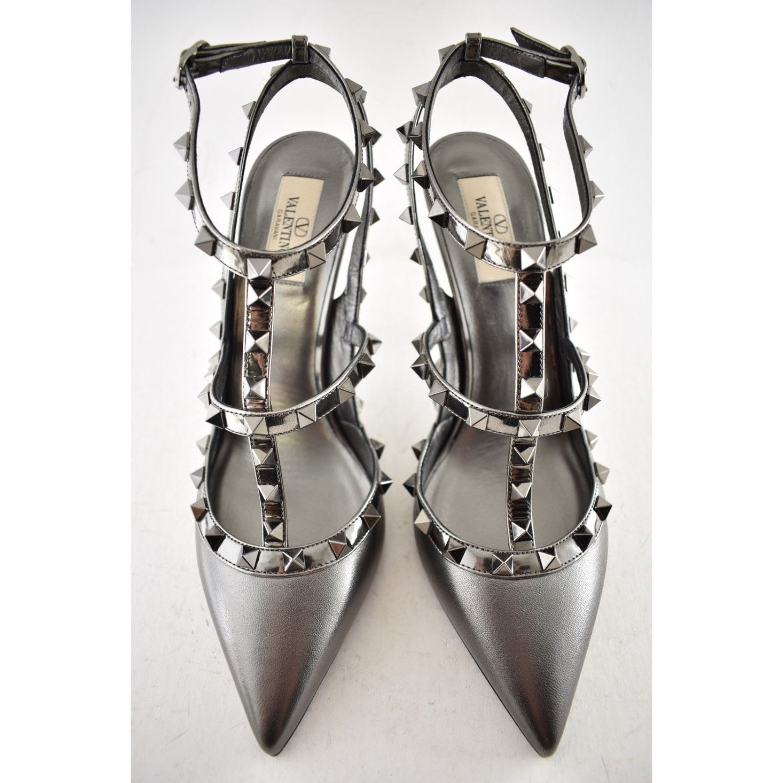 Valentino Valentino Rockstud 100mm Anthracite Grey T-Strap Pump 40 Size US 10 / IT 40 - 7 Thumbnail