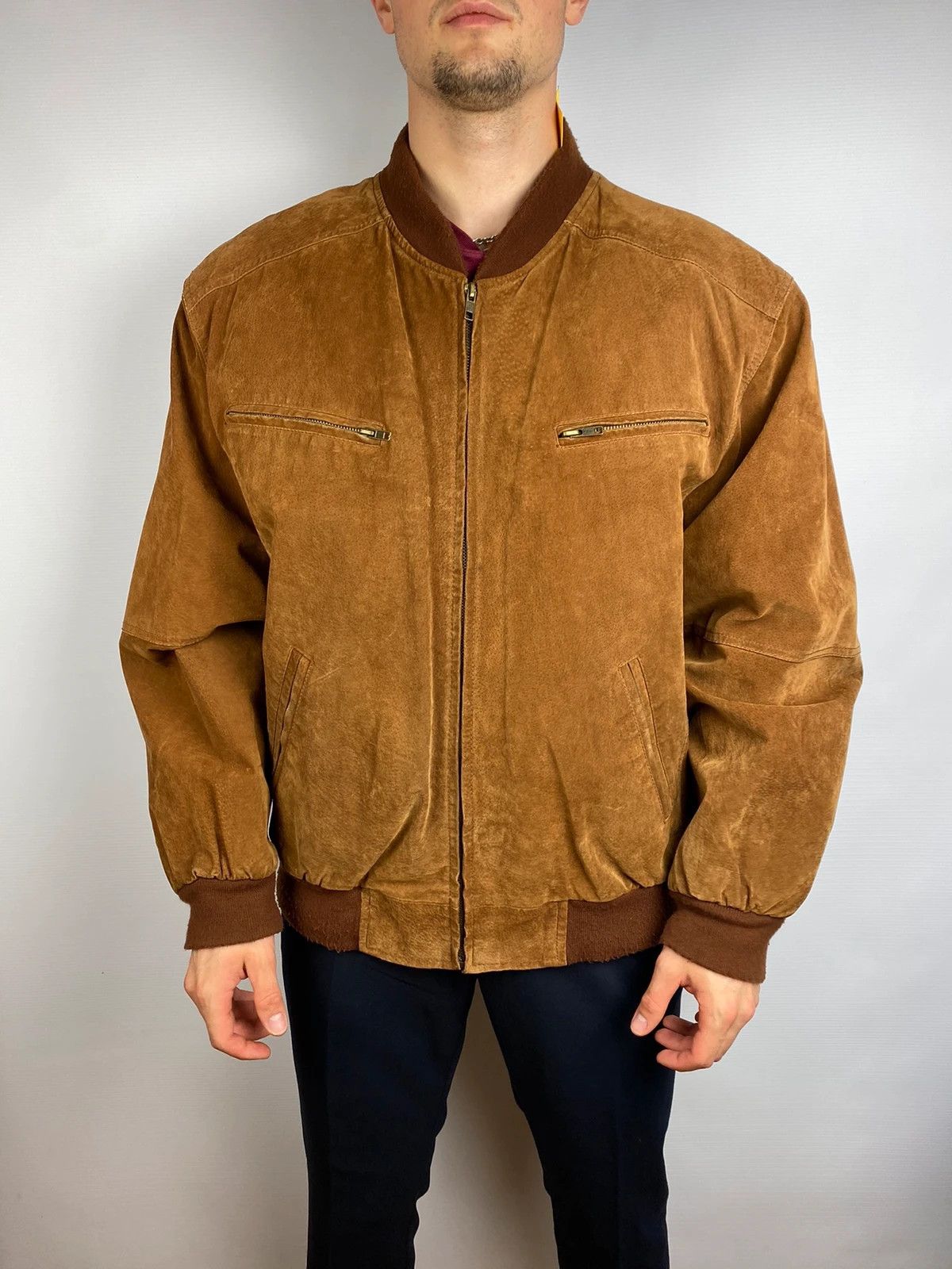 Genuine Leather leather jacket bomber suede sir john y2k Size US L / EU 52-54 / 3 - 1 Thumbnail